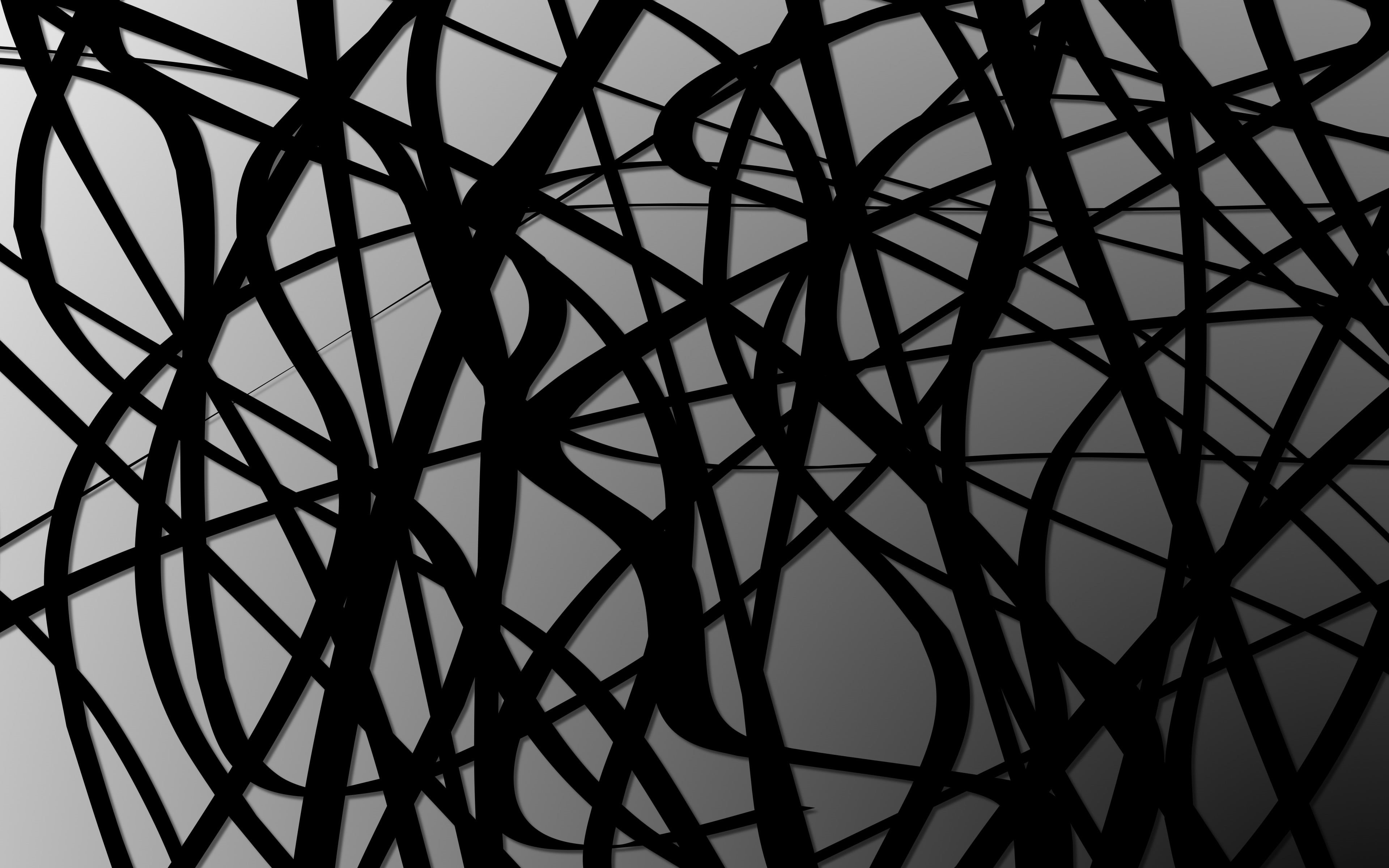 design, full frame, 4K, metal, black color, black, no people, gradient, tangled, backgrounds, monochrome, white background, studio shot, pattern, silhouette, HD Wallpaper