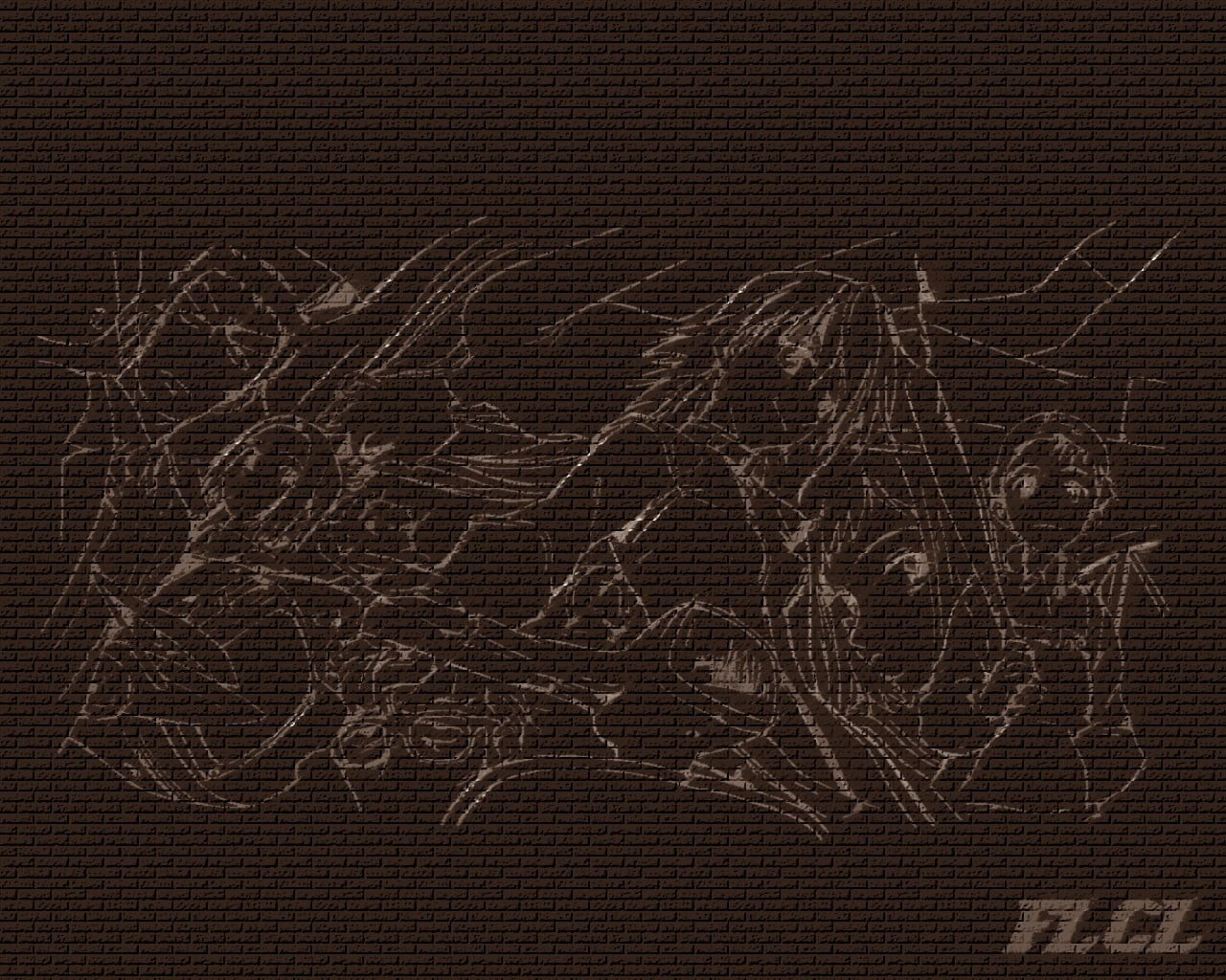 anime, paper, black background, FLCL, close-up, art and craft, board, black color, 720P, studio shot, tree, indoors, full frame, complexity, textured effect, HD Wallpaper