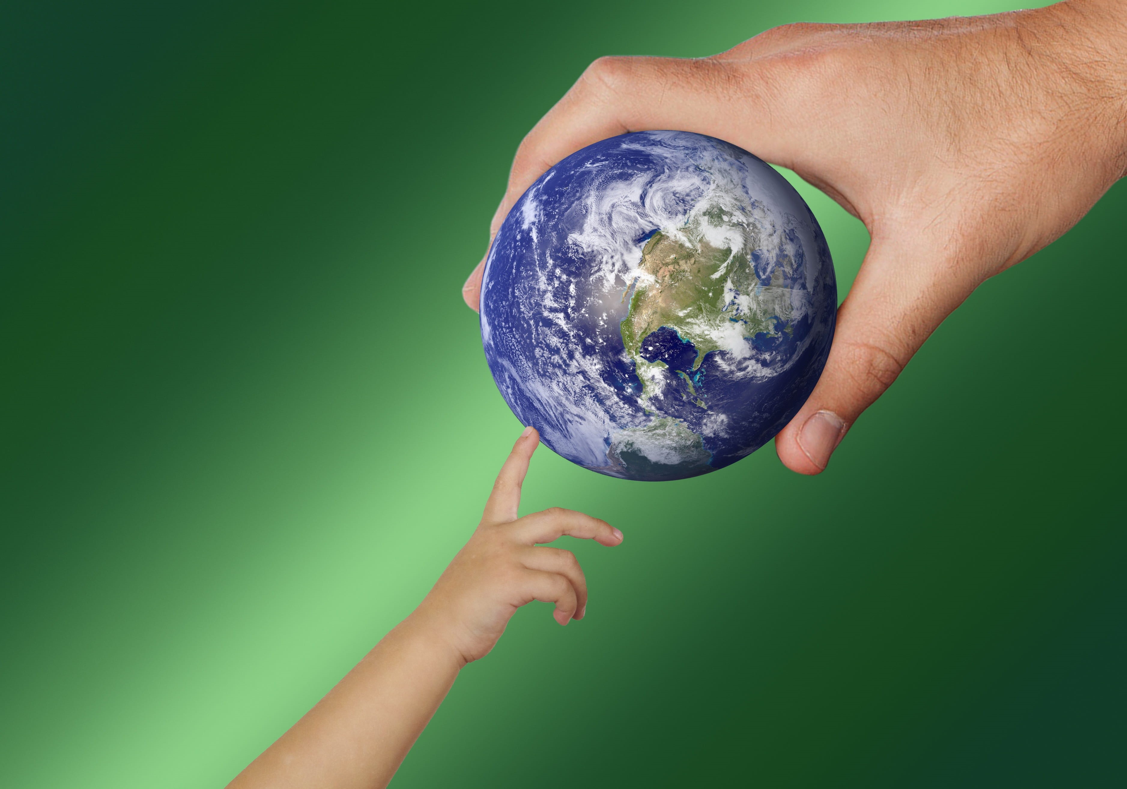 human limb, america, human hand, man, environmental protection, symbol, presentation offer, ball, globe, toddler, tap, world, space, human body part, cloud formation, HD Wallpaper