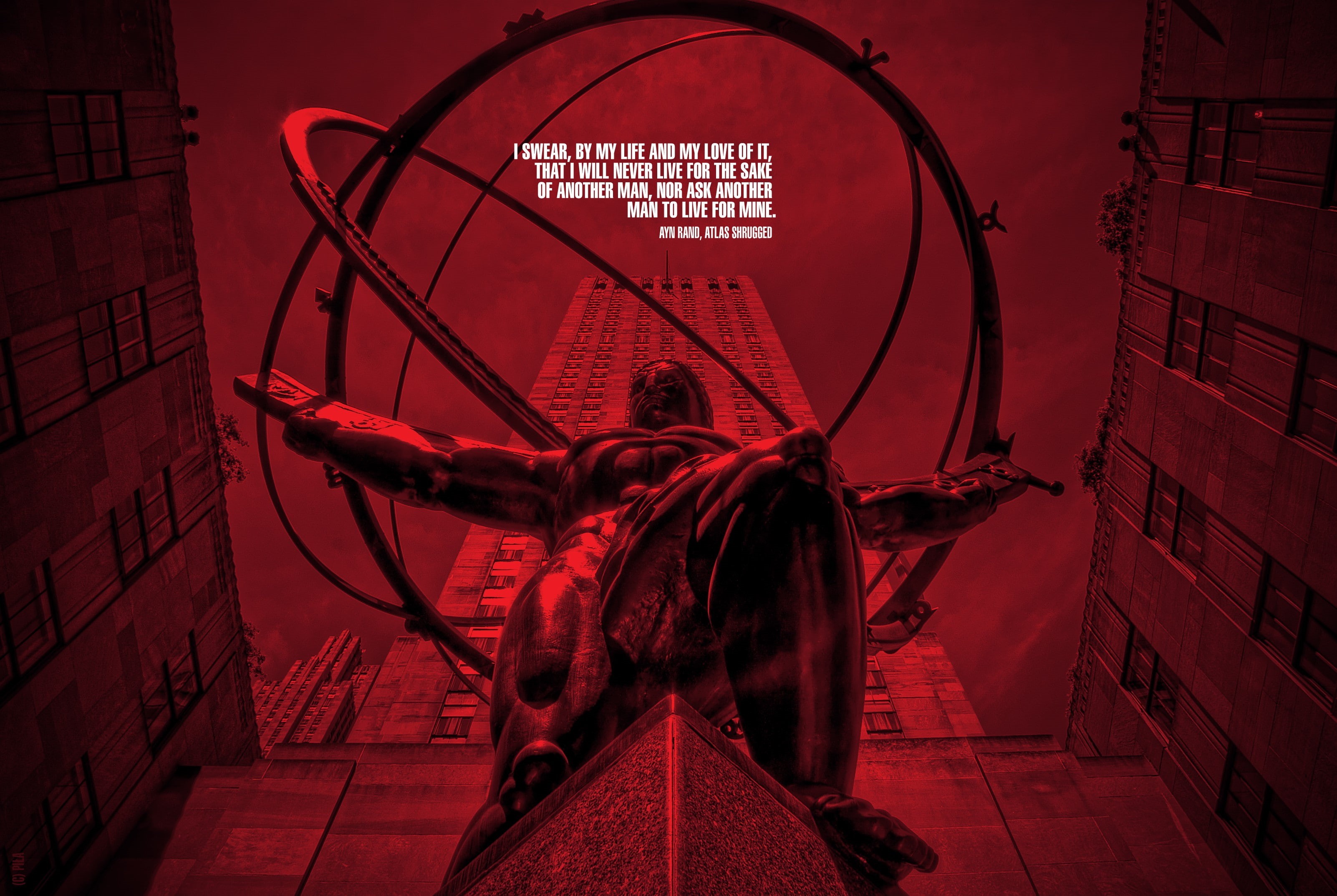 2K, quote, philosophy, Ayn Rand, Atlas Shrugged, Atlas (god), HD Wallpaper