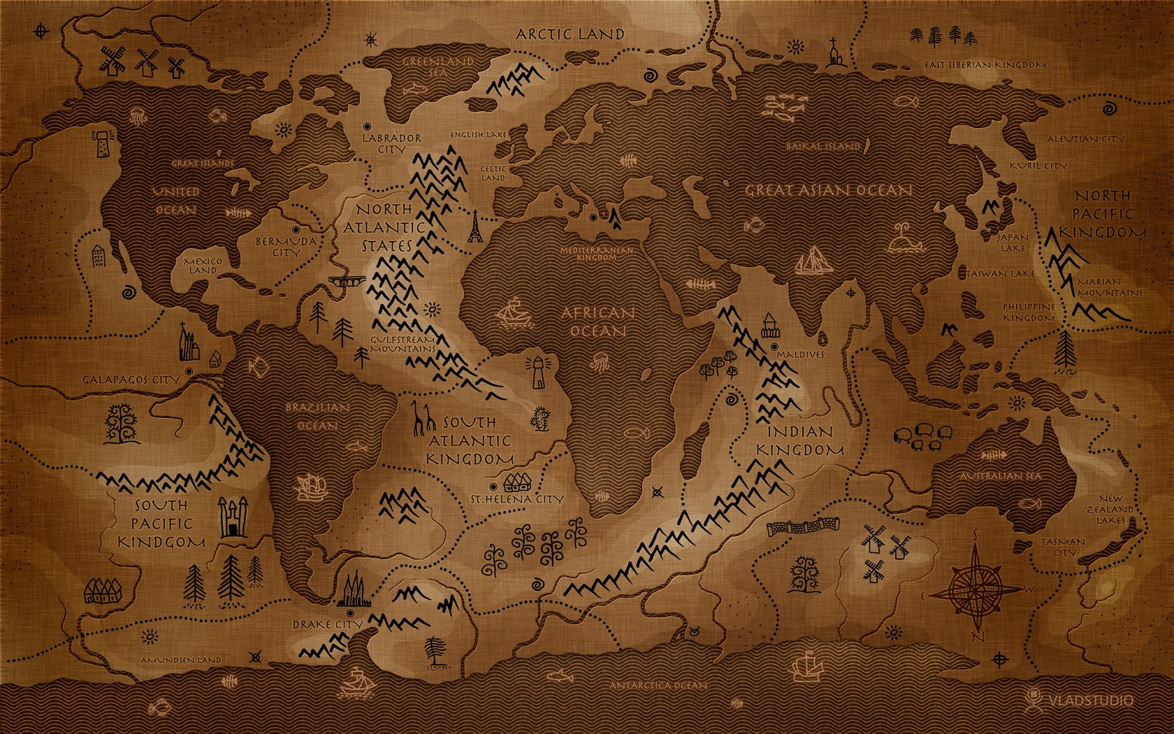 brown, map, world, atlas, hd, nature, 720P, HD Wallpaper