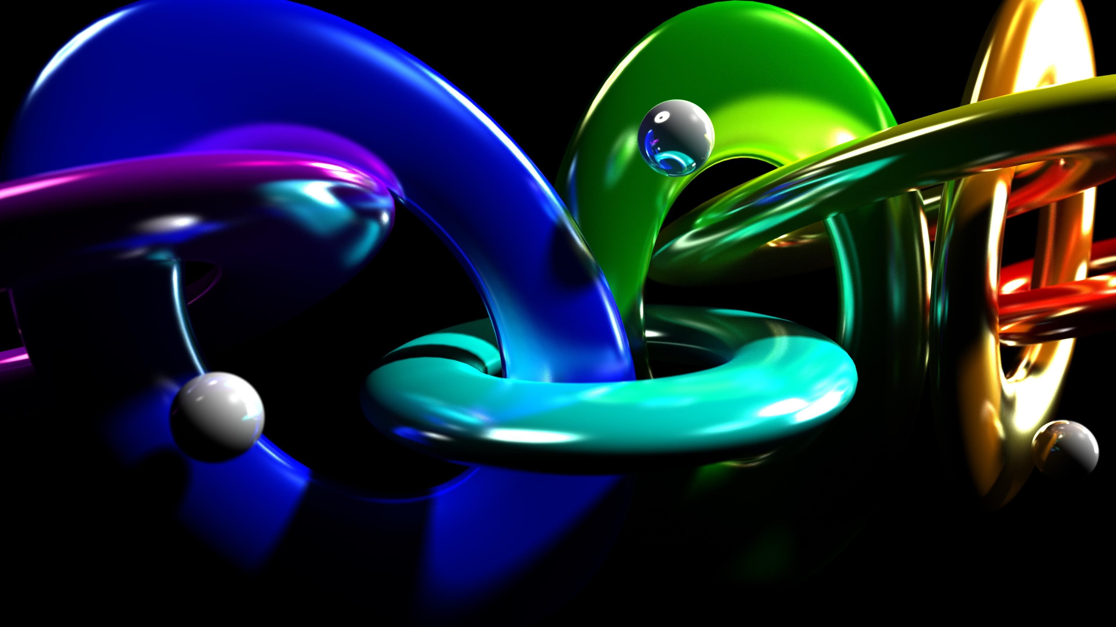 light, digital art, graphics, cool, chain, 4K, graphic design, neon, colorful, 3d, HD Wallpaper
