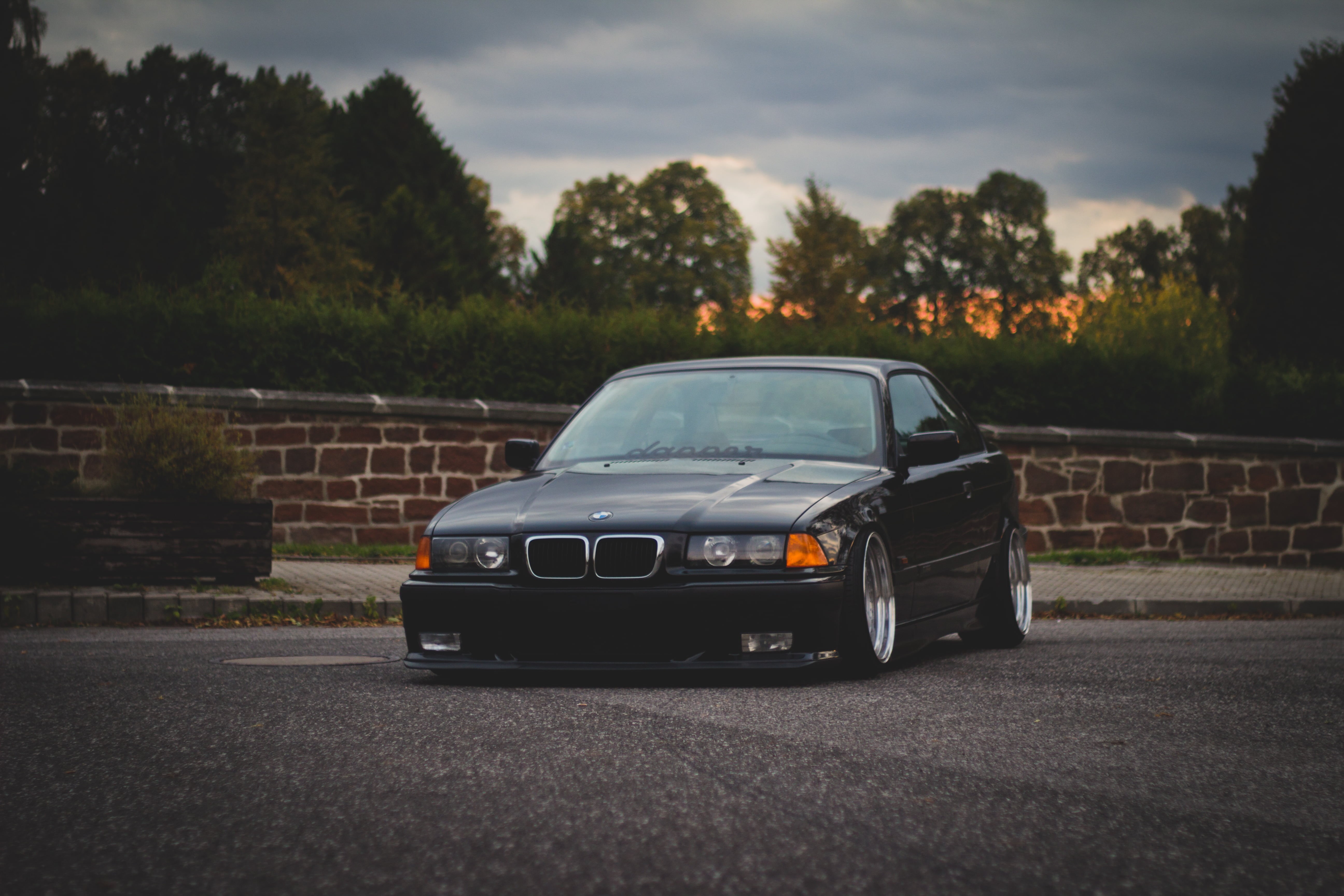 black, Stance, car, plant, vintage car, sky, 5K, retro styled, nature, Road, outdoors, on the move, no people, land vehicle, motor vehicle, transportation, HD Wallpaper