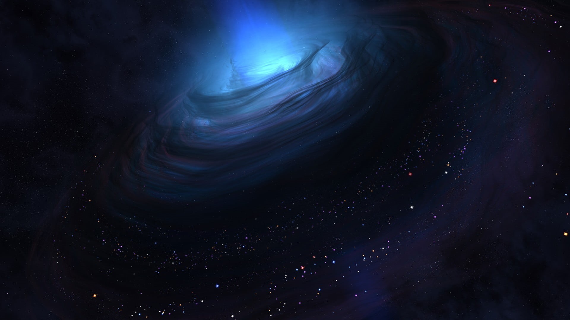 astronomy, infinity, science, no people, artwork, black background, full frame, digital art, star - space, wispy, galaxy, night, space, black color, luminosity, HD Wallpaper