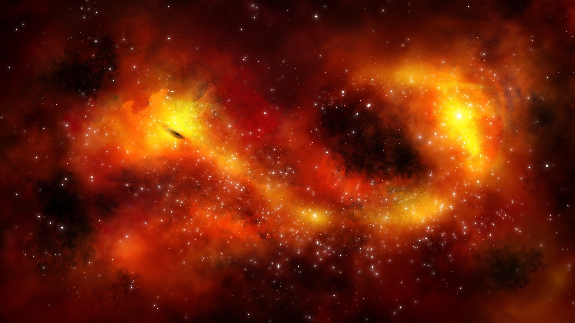 Orange, 1080P, Space, Galaxy, Sci Fi, Stars, HD Wallpaper
