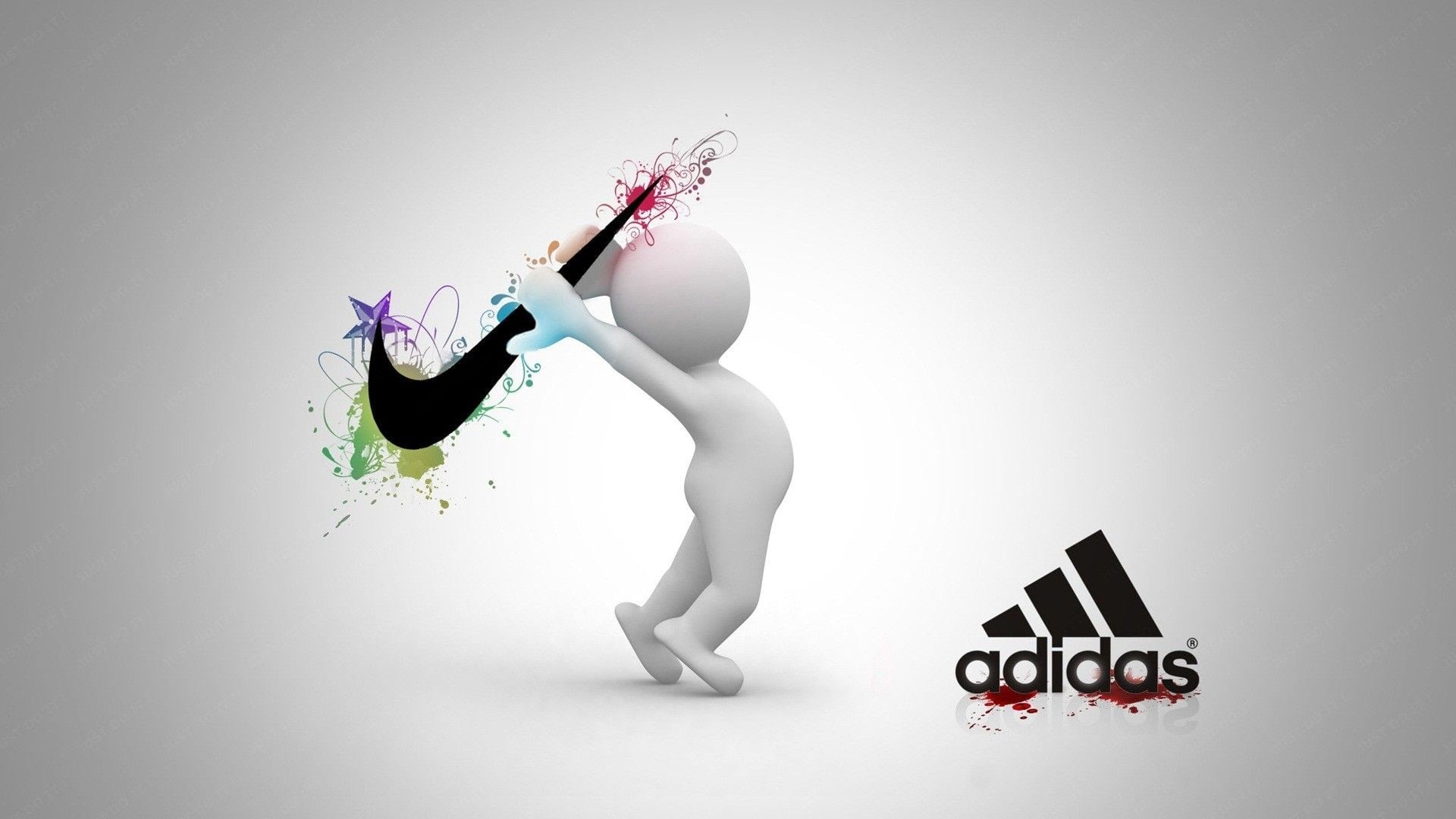 fashion, gray, logo, full length, digital composite, creativity, studio shot, Adidas, copy space, one person, illustration, art and craft, adult, white background, HD Wallpaper