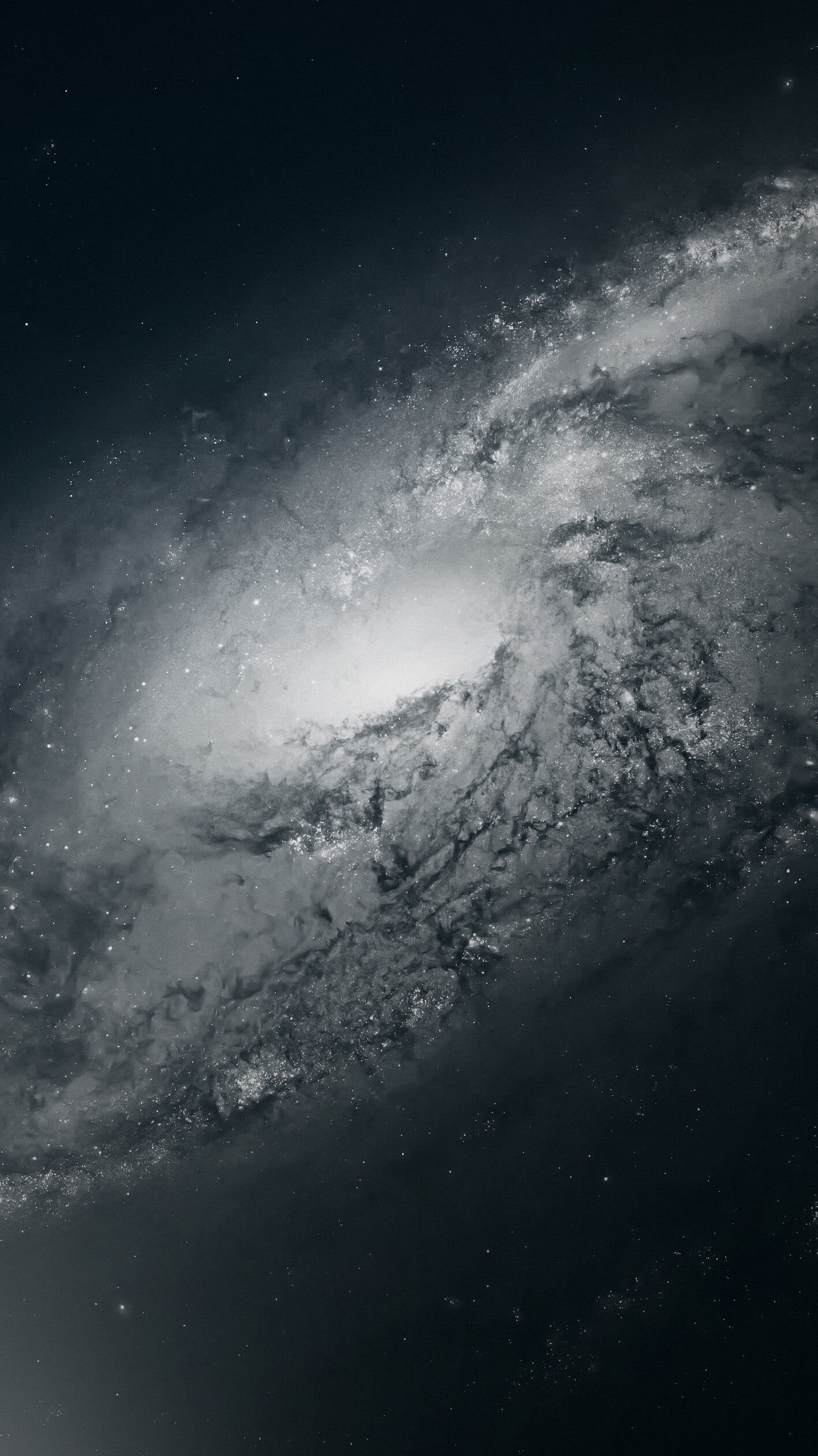 monochrome, hole, power, storm, environment, 1080P, space art, power in nature, cloud - sky, gray, aggression, outdoors, motion, wind, galaxy, wave, digital art, Phone HD Wallpaper