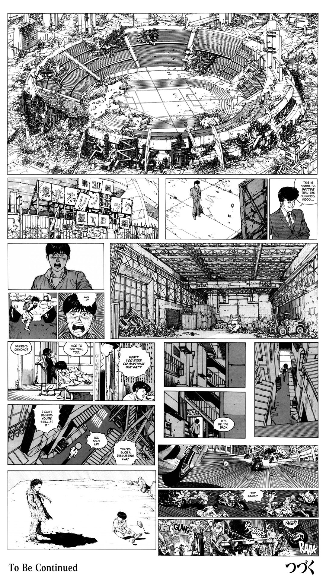 Akira, manga, 1080P, translated, anime, monochrome, Phone HD Wallpaper