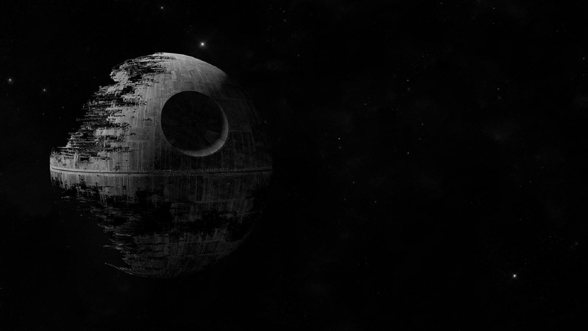 geometric shape, copy space, astronomy, shape, digital art, Death Star, planet - space, 1080P, dark, no people, built structure, old, industry, Star Wars, HD Wallpaper