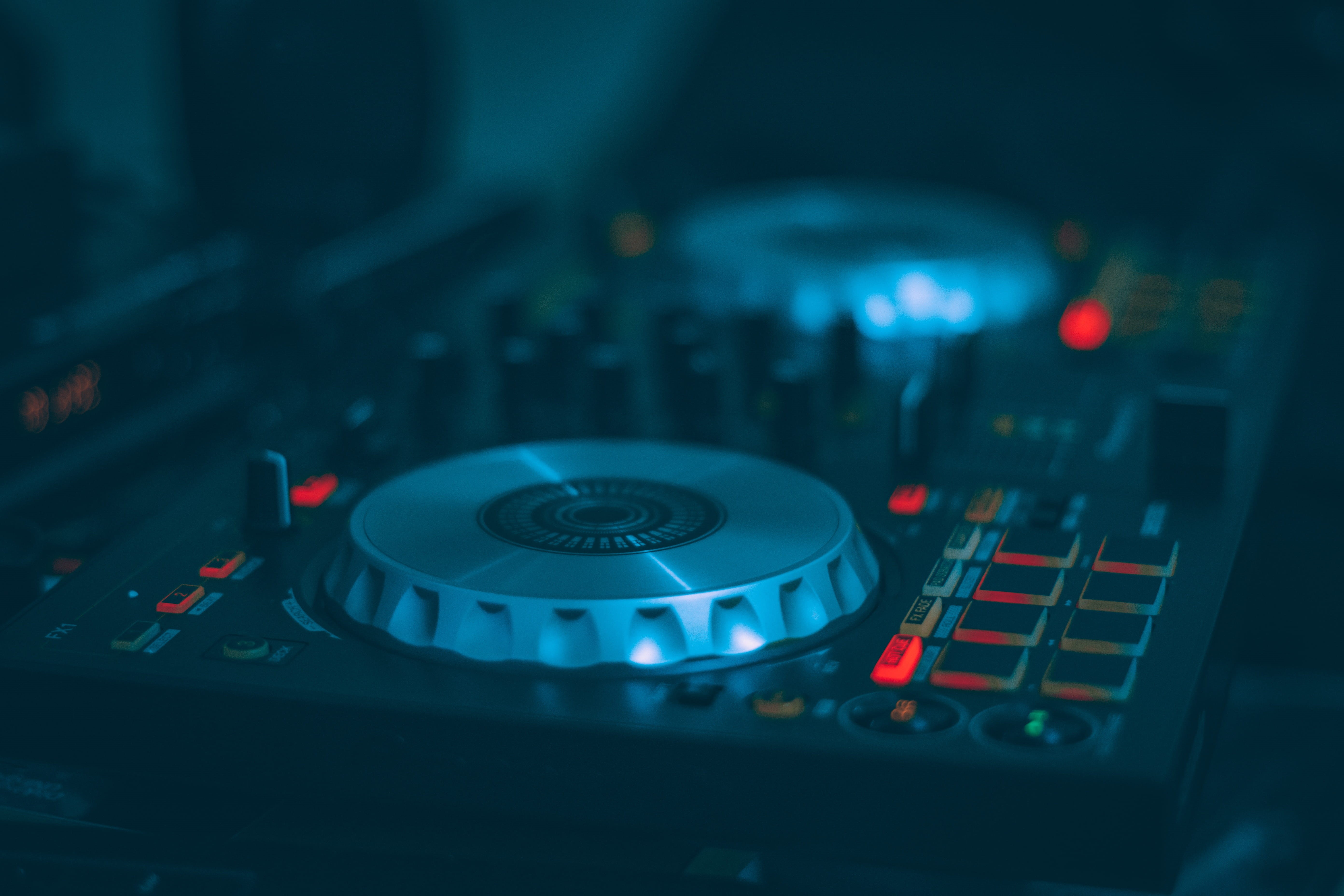 sound mixer, night, spinning, record, dj equipament, close-up, volume, clubbing, mixing, equipment, mix, electronic, dj, instrument, arts culture and entertainment, HD Wallpaper