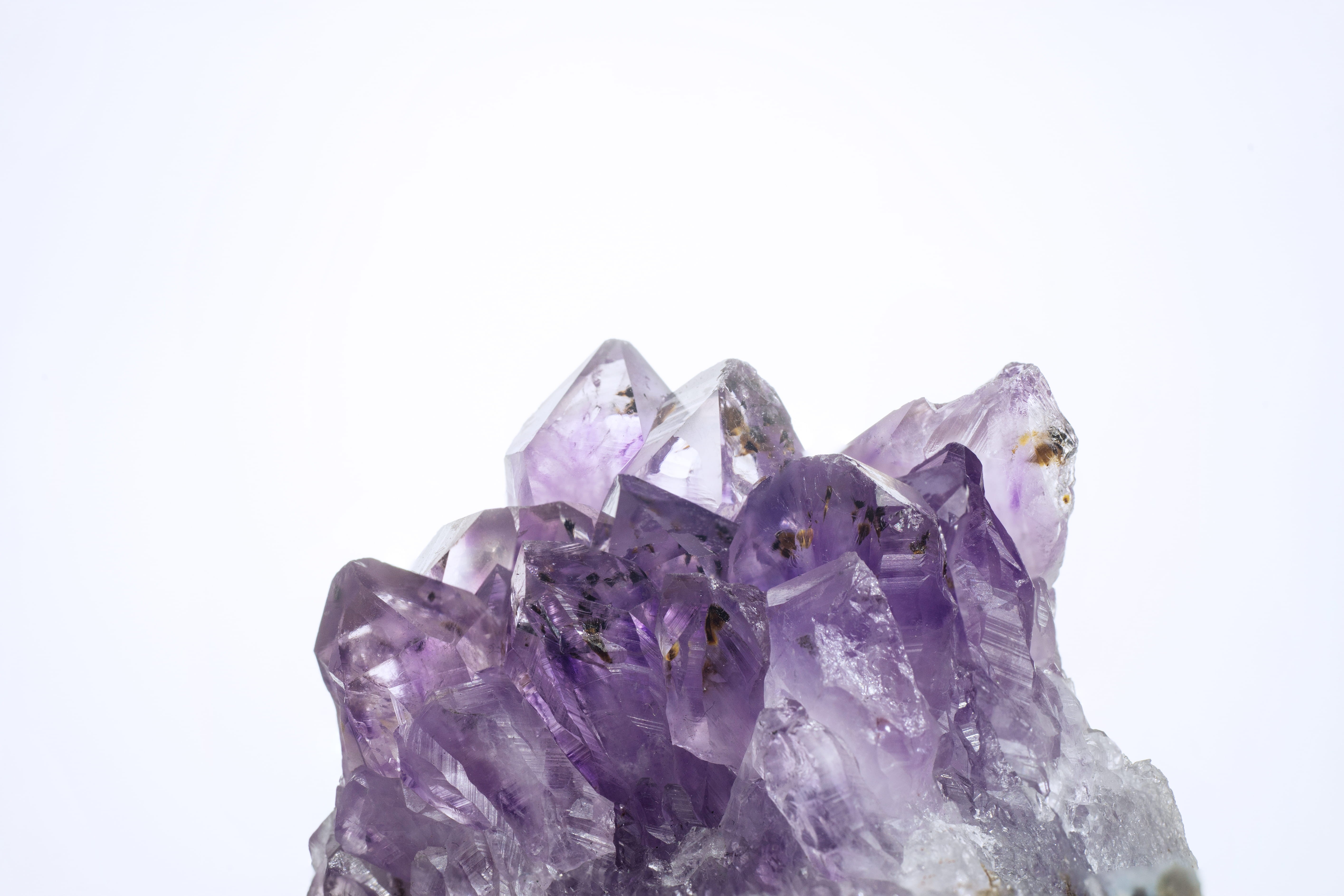 jewelry, grass, accessory, 5K, quartz, white background, rock, geology, purple, plant, amethyst crystal cluster, cut out, silver colored, mineral, copy space, HD Wallpaper