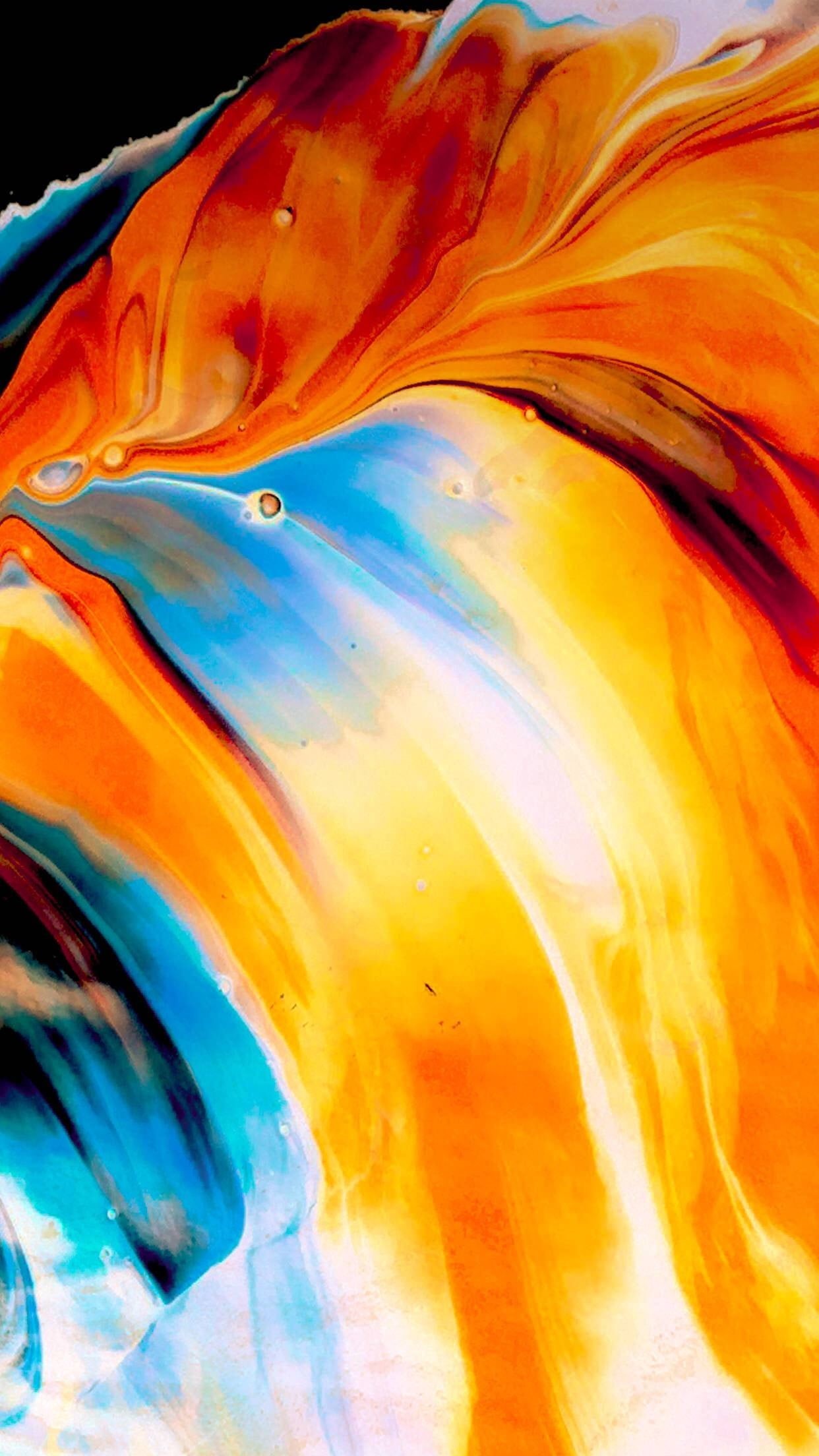 colorful, orange color, digital art, studio shot, textured effect, vibrant color, multi colored, flowing, close-up, motion, smudged, abstract, full frame, Phone HD Wallpaper