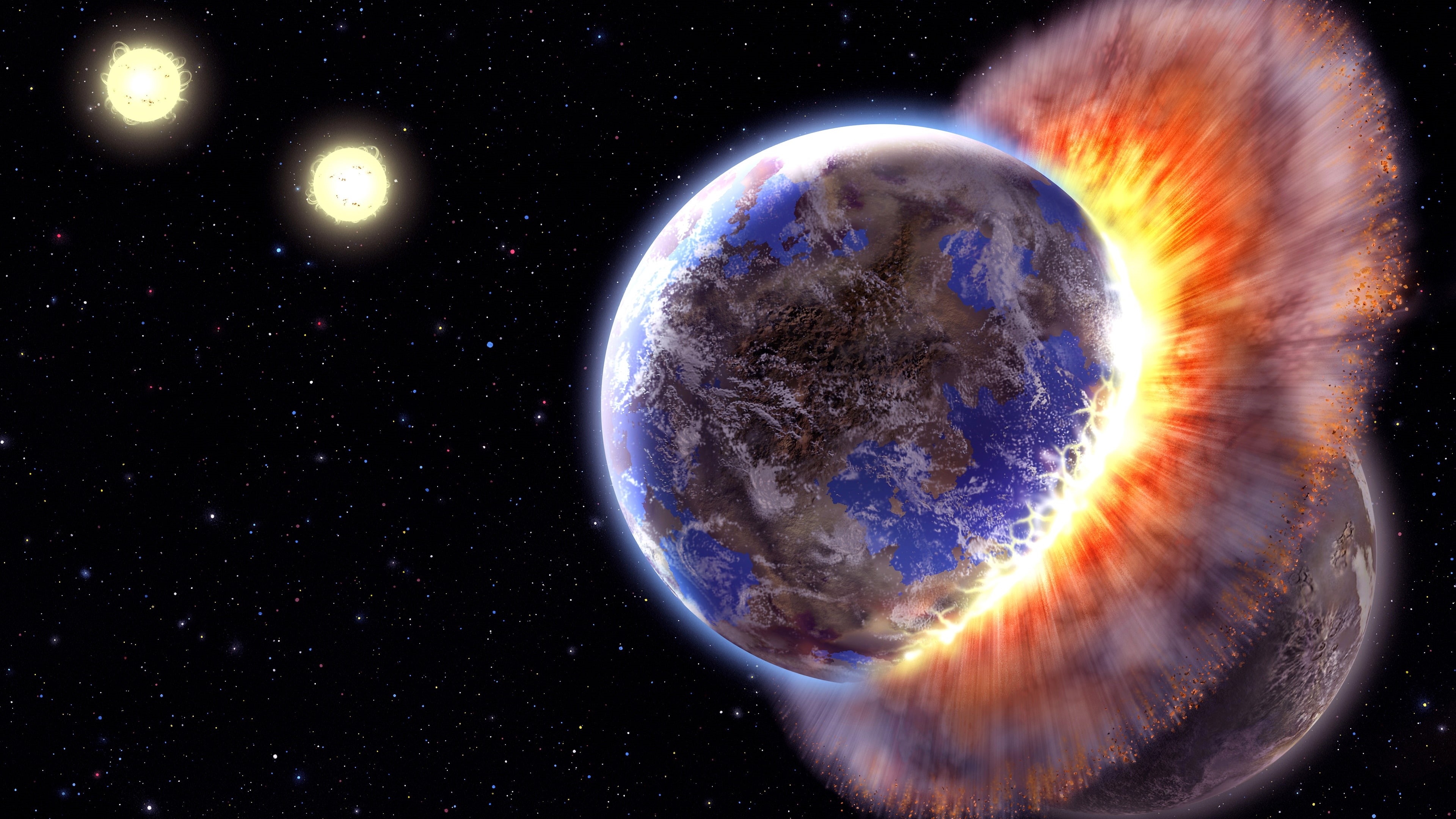 contact, universe, space, explosion, planets, planet x, nibiru, 4K, death planet, planet, galaxy, earth, destroy, HD Wallpaper
