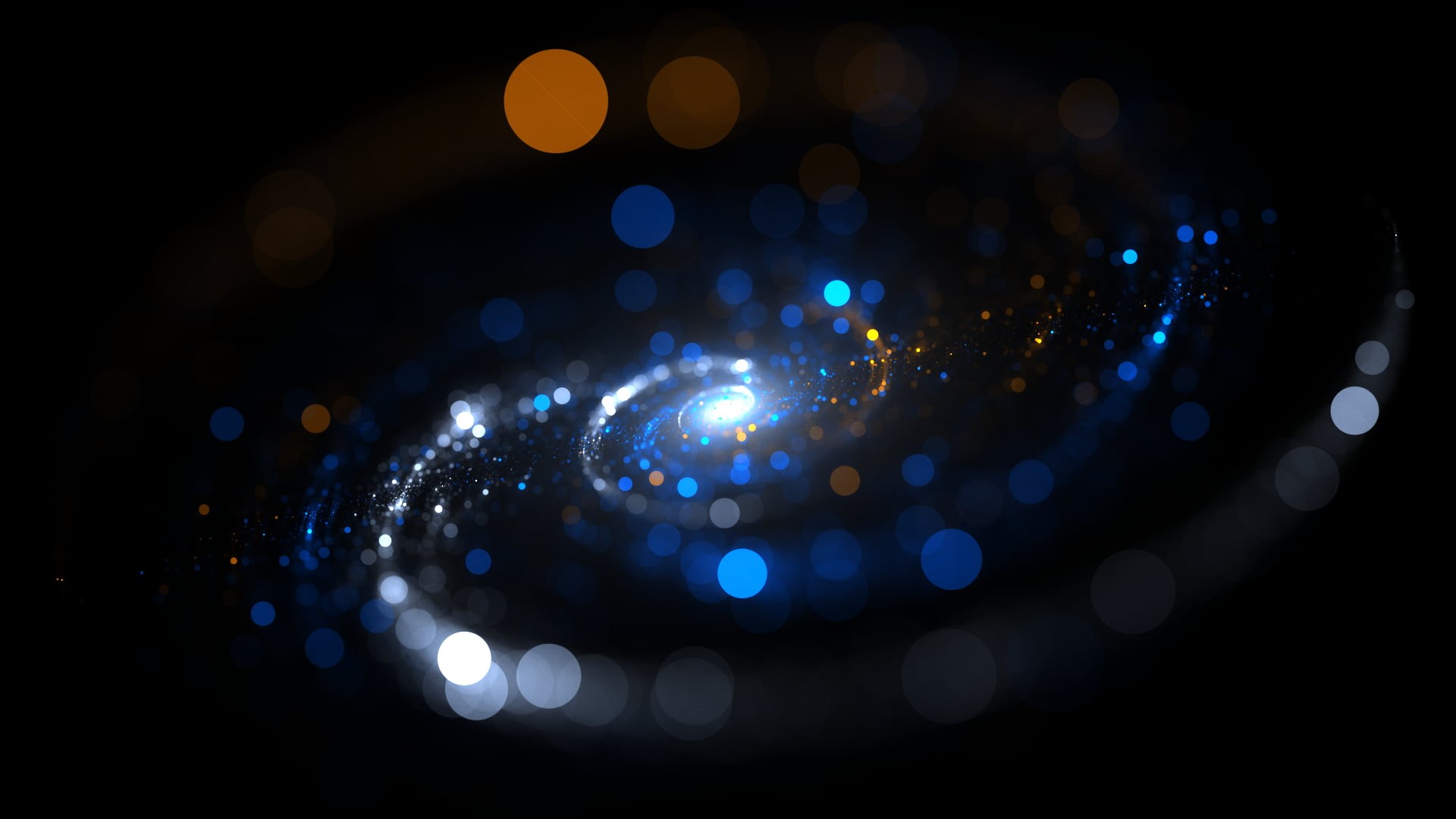 bright, blue, lighting equipment, bokeh, abstract, pattern, galaxy, decoration, shiny, fiber optic, glitter, black background, technology, futuristic, HD Wallpaper