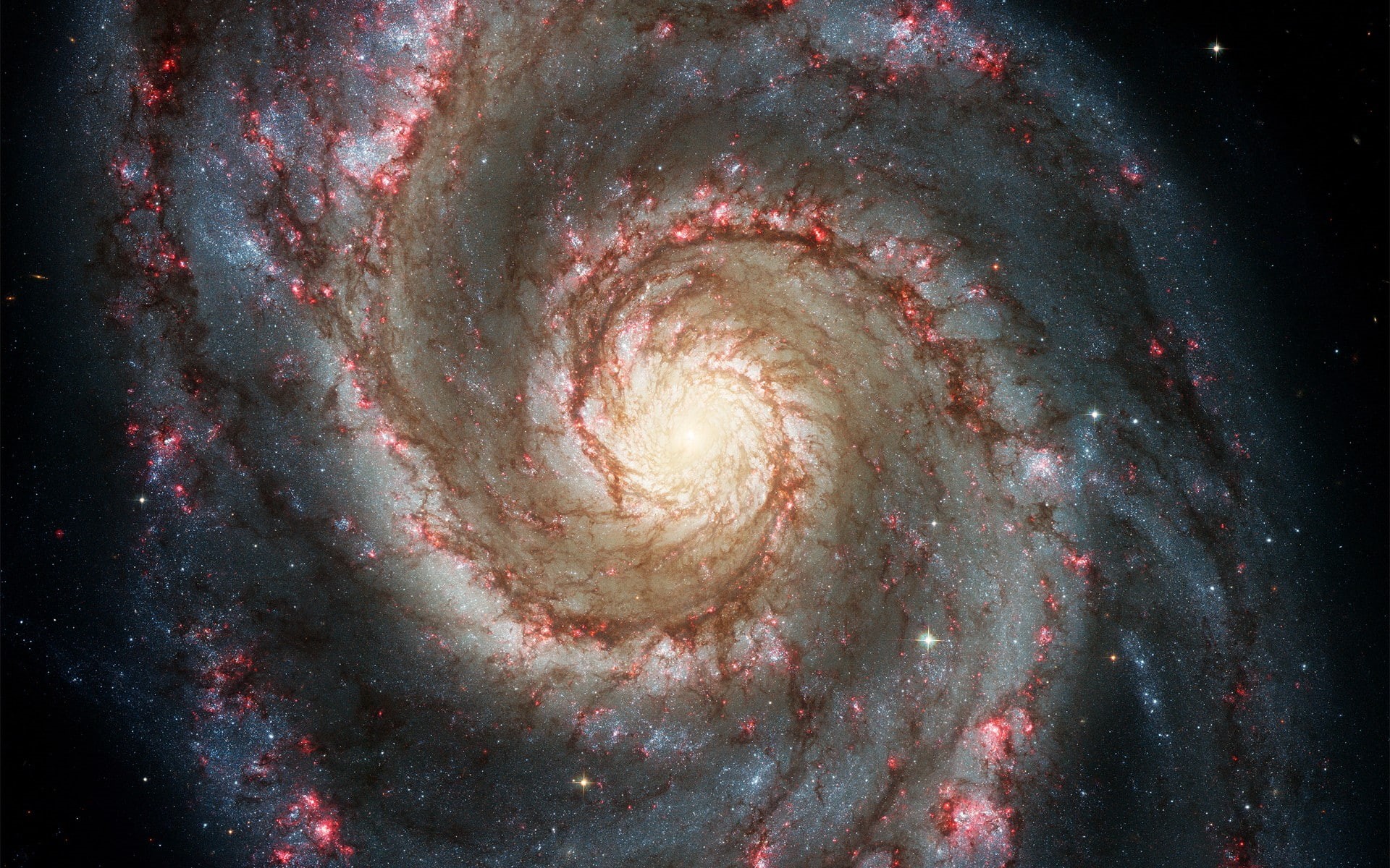 Whirlpool Galaxy, spiral galaxy, galaxy, 1080P, space, HD Wallpaper