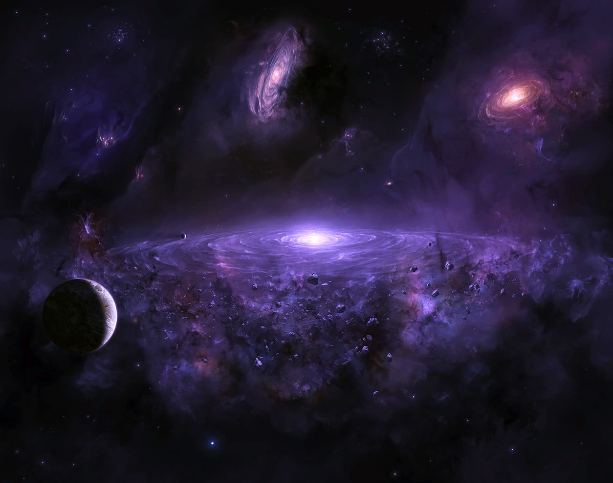 space, light - natural phenomenon, glowing, milky way, star field, star - space, bright, purple, moon, space exploration, backgrounds, scenics - nature, HD Wallpaper