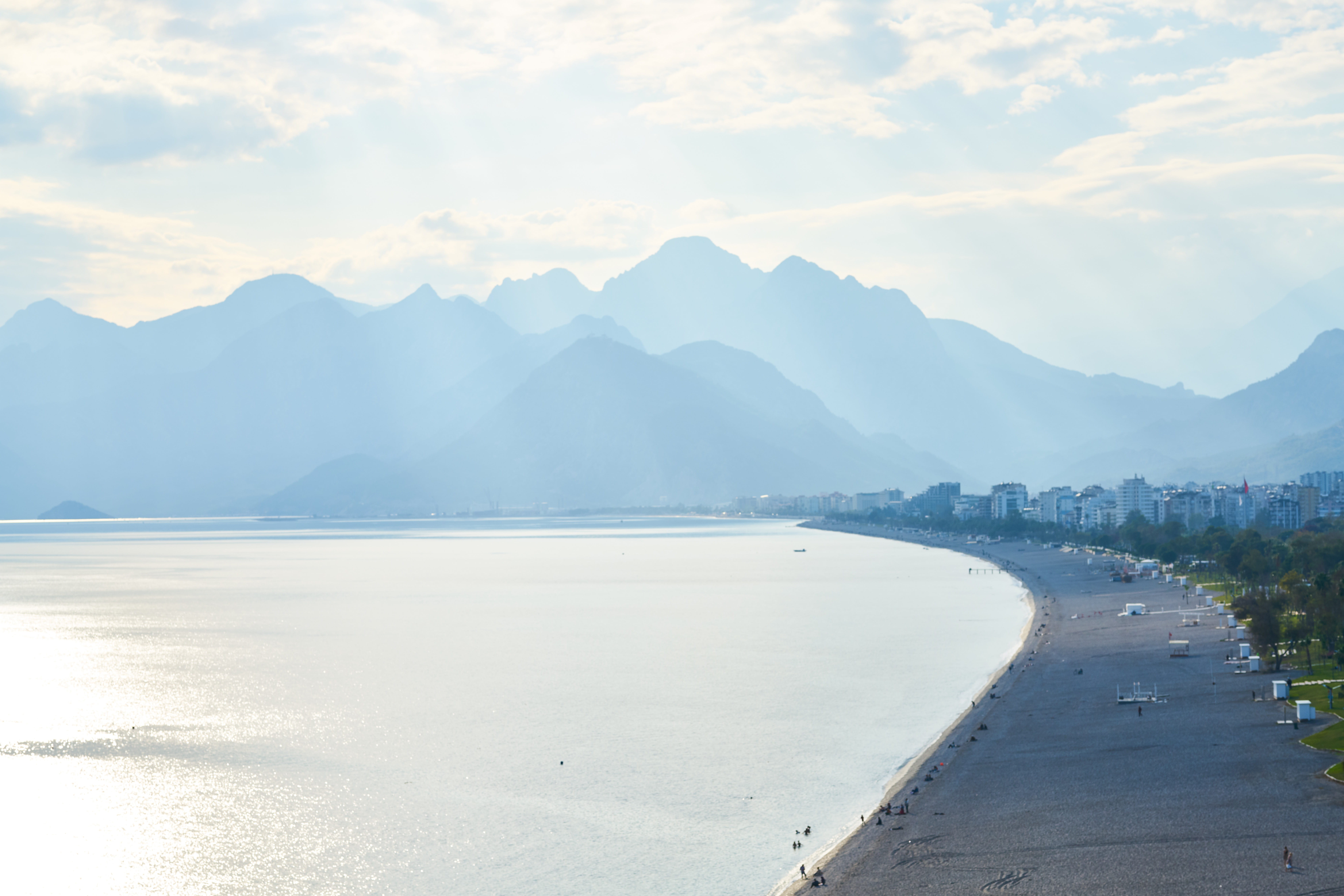season, non-urban scene, salt flat, peace, mountain range, sky, landscape, mediterranean, konyaalti, sunset, no people, beauty in nature, mountain, beach, HD Wallpaper