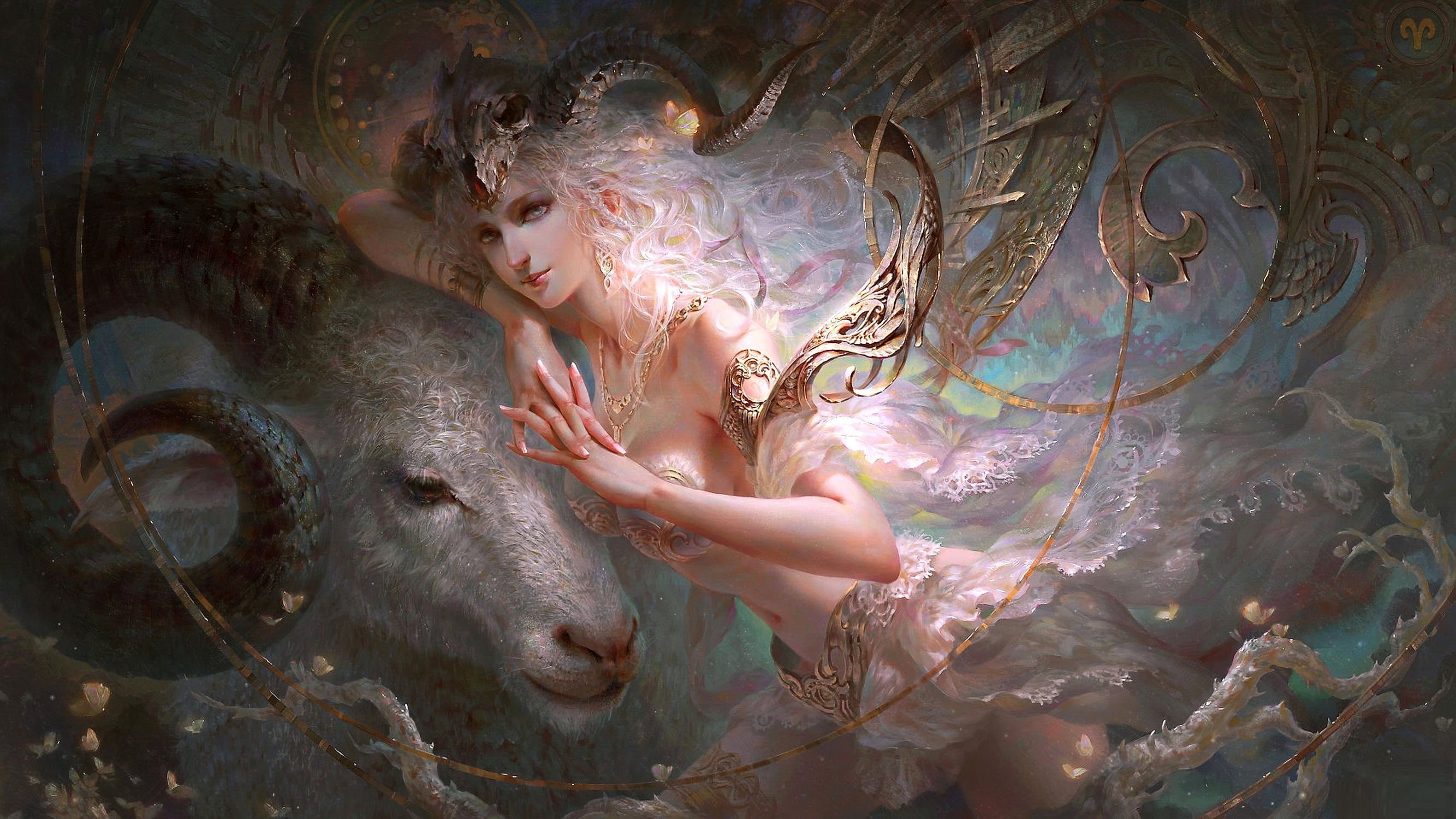 astrology, spirituality, fantasy, 2K, Capricorn, girl, Zodiac sign, HD Wallpaper