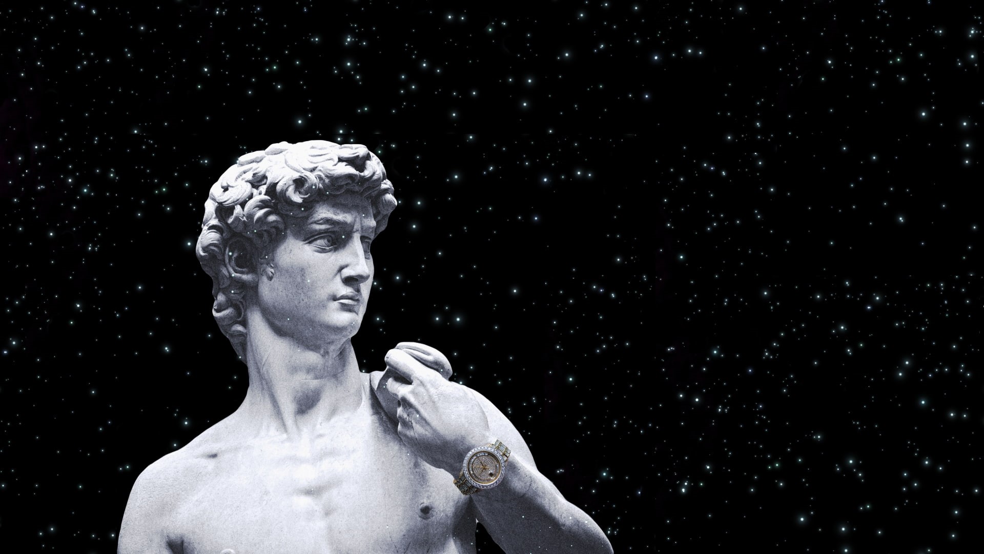 studio shot, representation, portrait, creativity, marble, male likeness, no people, art and craft, stars, indoors, sculpture, Gold Watch, Rolex, craft, HD Wallpaper