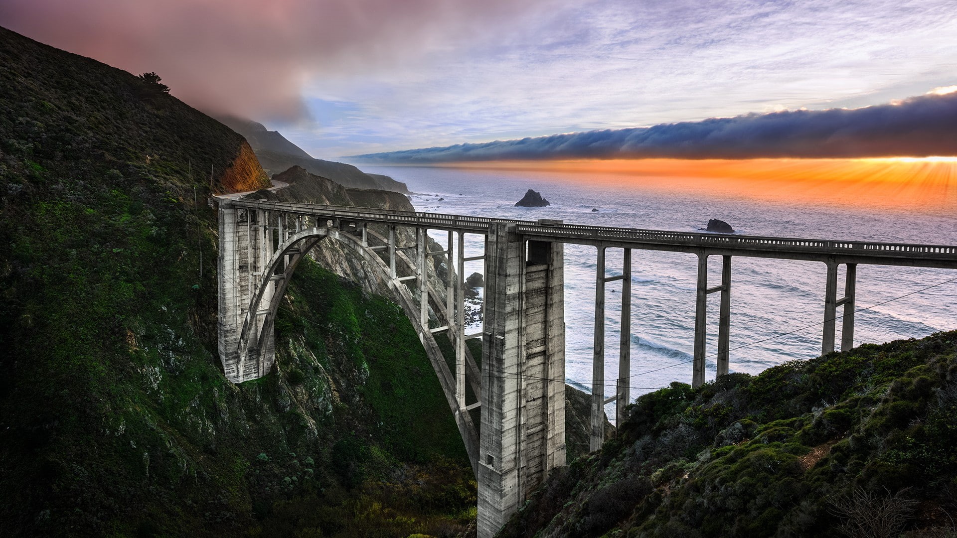 Big Sur, 1080P, Bixby Creek Bridge, bridge, HD Wallpaper
