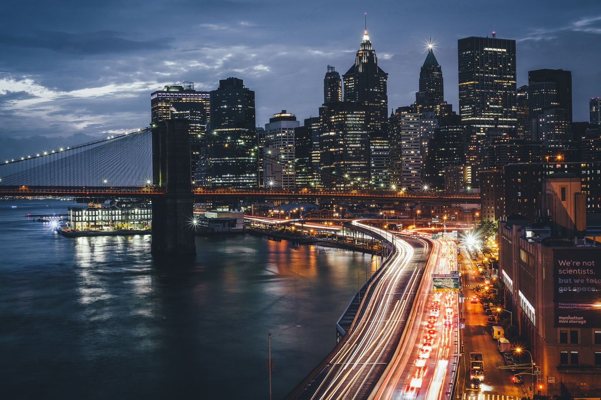 light trail, no people, USA, illuminated, city, cityscape, sky, lights, transportation, tall - high, building exterior, office building exterior, skyscraper, HD Wallpaper