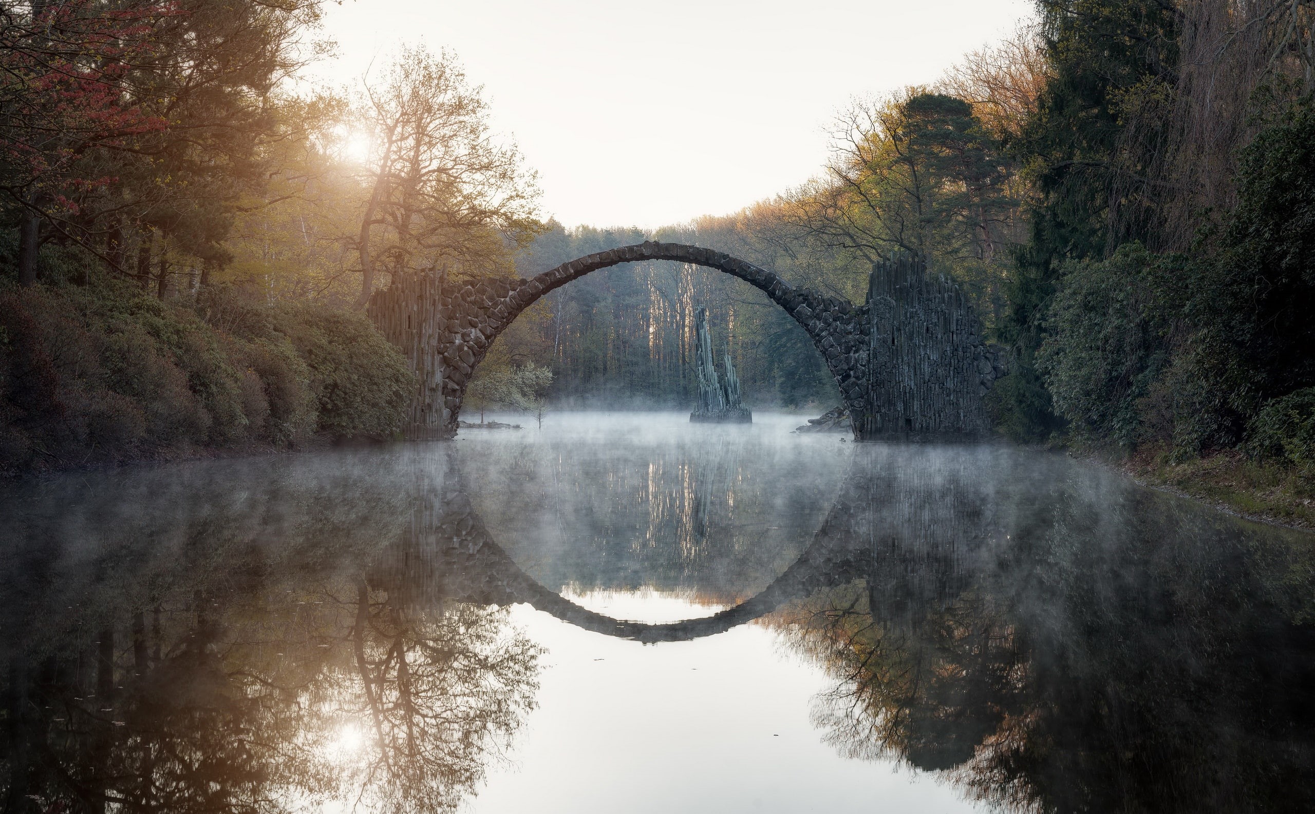 River, Man Made, Rock, 2K, Devils Bridge, Reflection, Birdge, Germany, HD Wallpaper