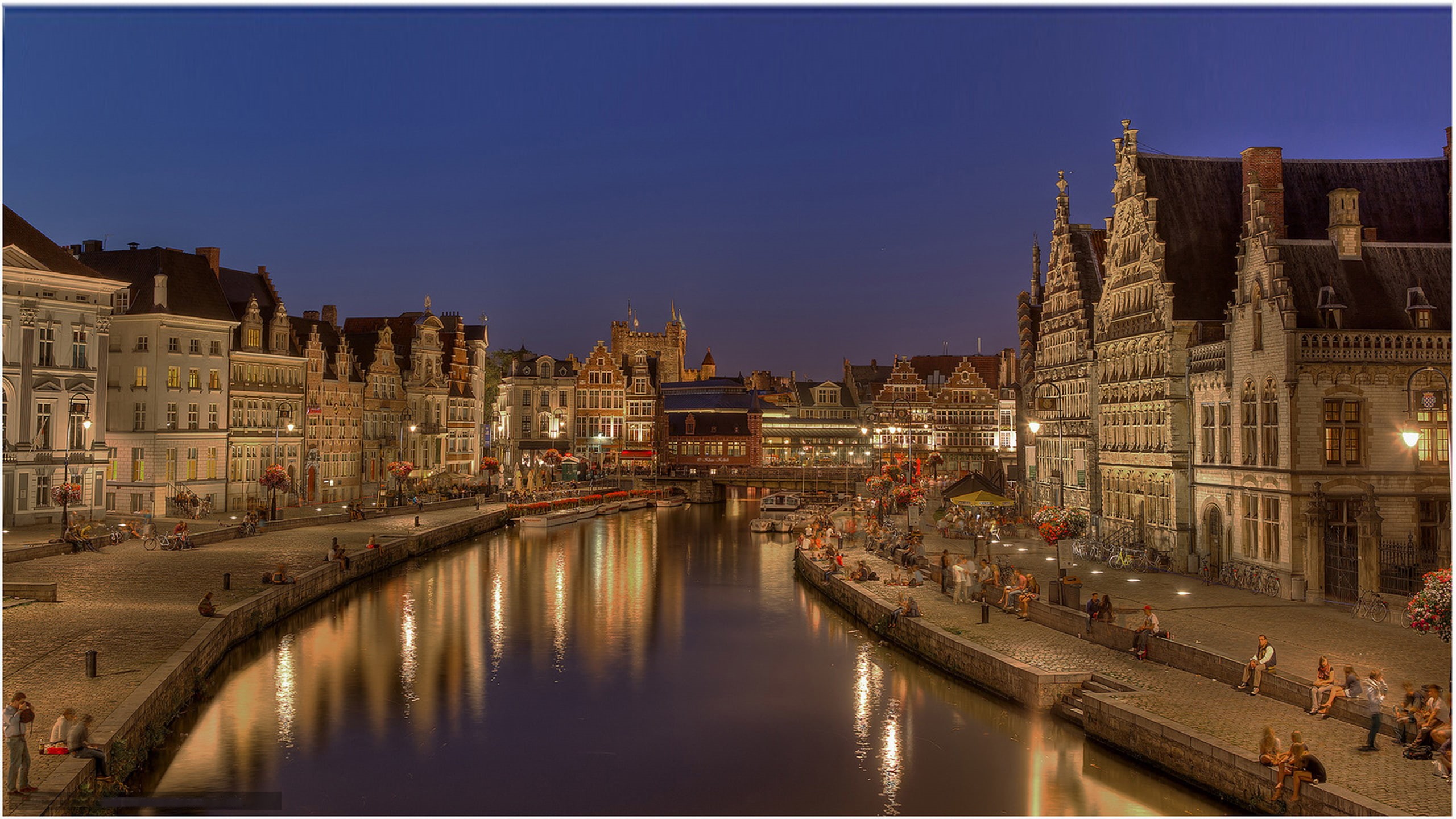2K, city, time, flanders, backgrounds, desktop, belgium, ghent, windows, night, HD Wallpaper