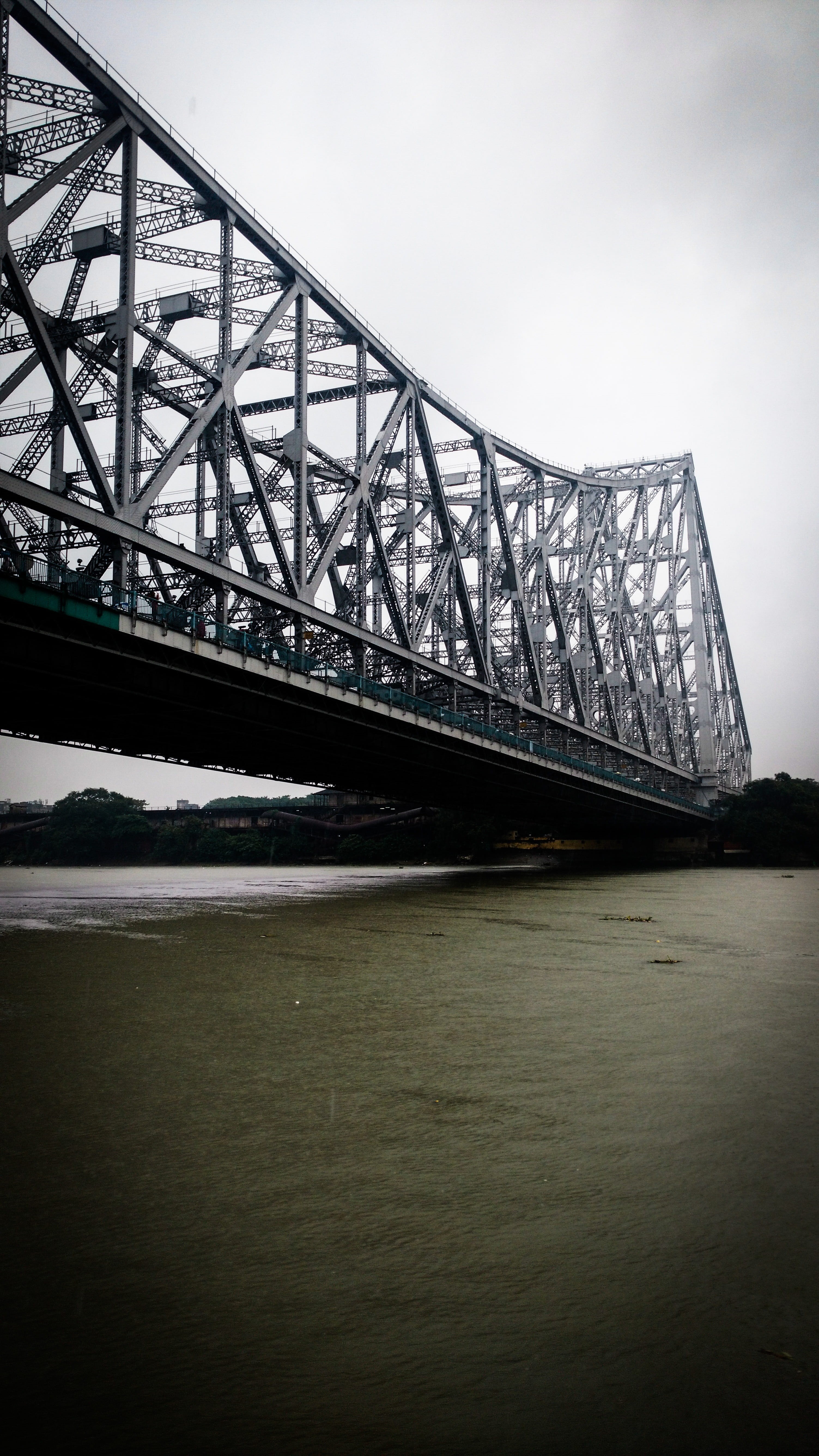 travel, steel, alloy, built structure, sky, waterfront, nature, travel destinations, day, travel stories, river, tourism, girder, bridge, howrah, outdoors, Phone HD Wallpaper