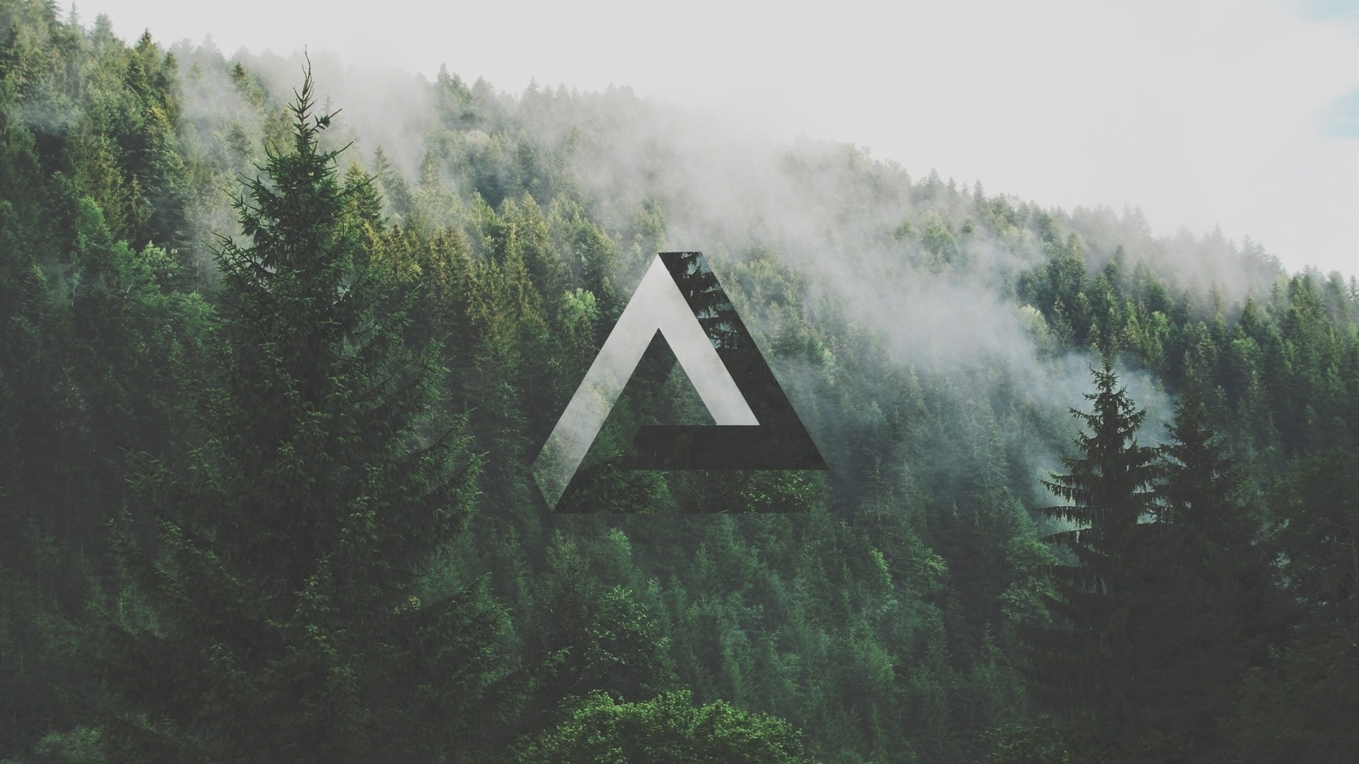triangle, geometry, forest, 1080P, Penrose triangle, HD Wallpaper