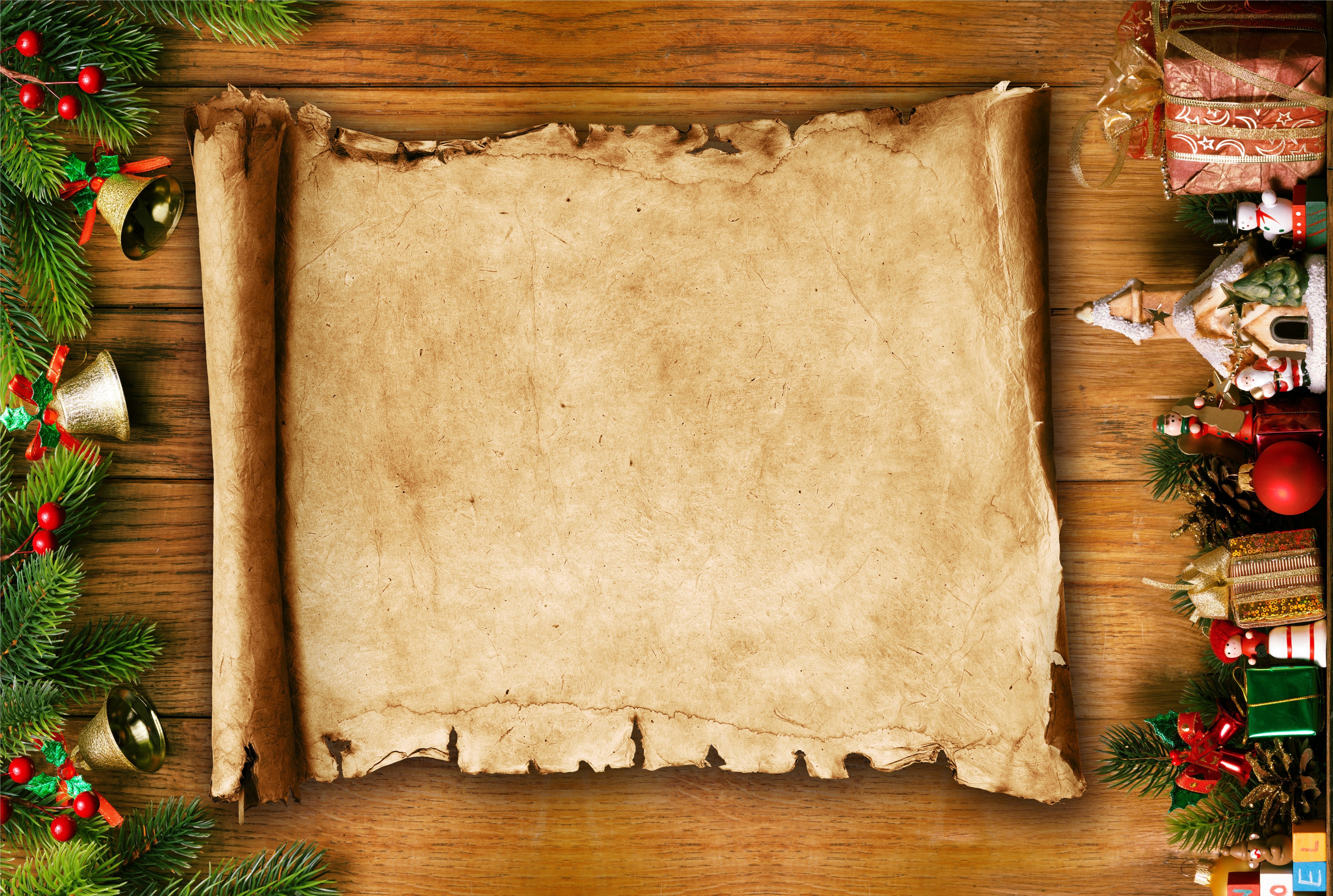 celebration, directly above, 5K, holiday, blank, nature, wood - material, Merry, indoors, brown, frame, Christmas, christmas ornament, decoration, holiday - event, HD Wallpaper