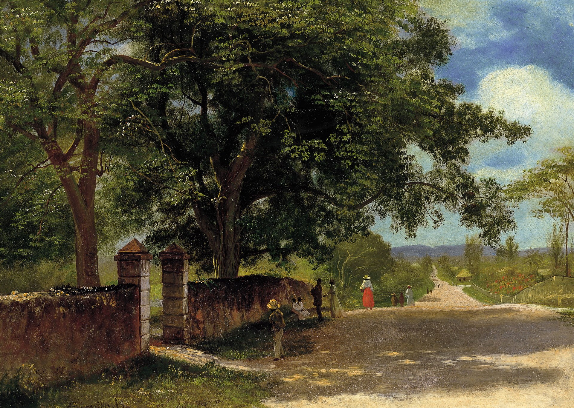 1080P, Albert Bierstadt, Street in Nassau, landscape, picture, HD Wallpaper
