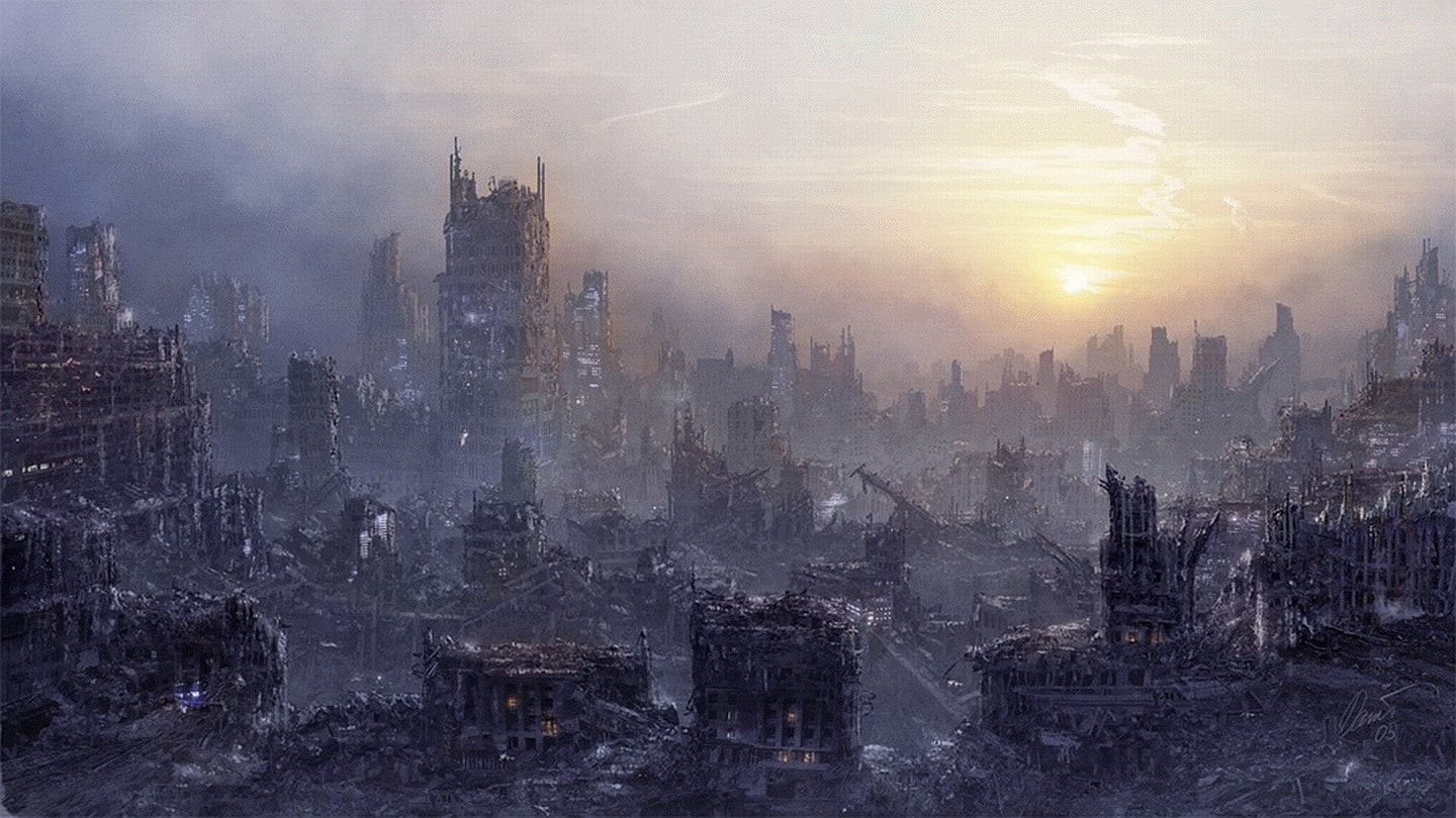 architecture, skyscraper, Post Apocalyptic, cloud - sky, no people, building exterior, urban skyline, landscape, building, built structure, Apocalyptic, HD Wallpaper