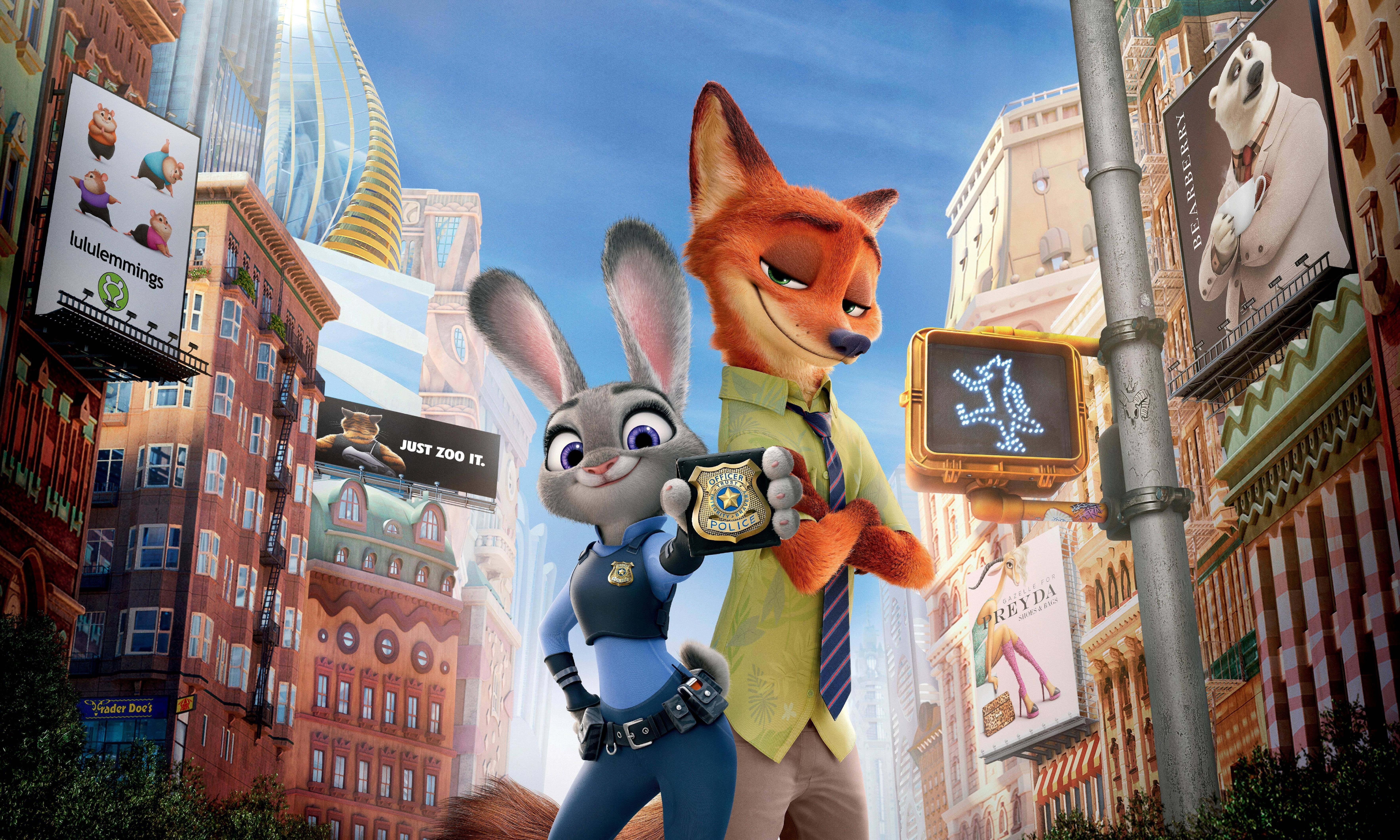 Judy Hopps, poster, fox, 4K, 8K, 5K, Zootopia, rabbit, Nick Wilde, HD Wallpaper