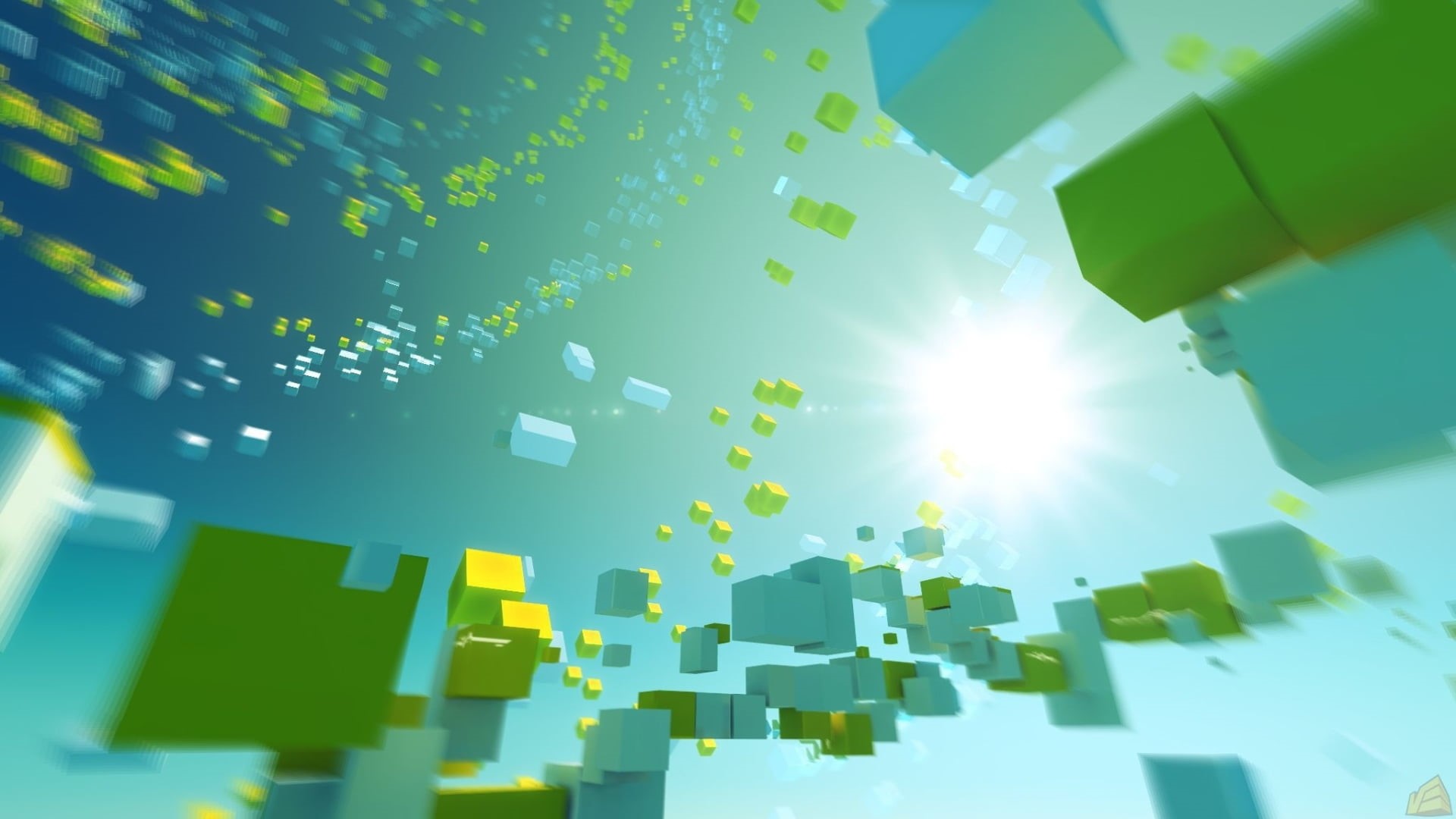 glowing, green color, illuminated, 1080P, indoors, light - natural phenomenon, geometry, day, bright, office, business, yellow, abstract, digital art, HD Wallpaper