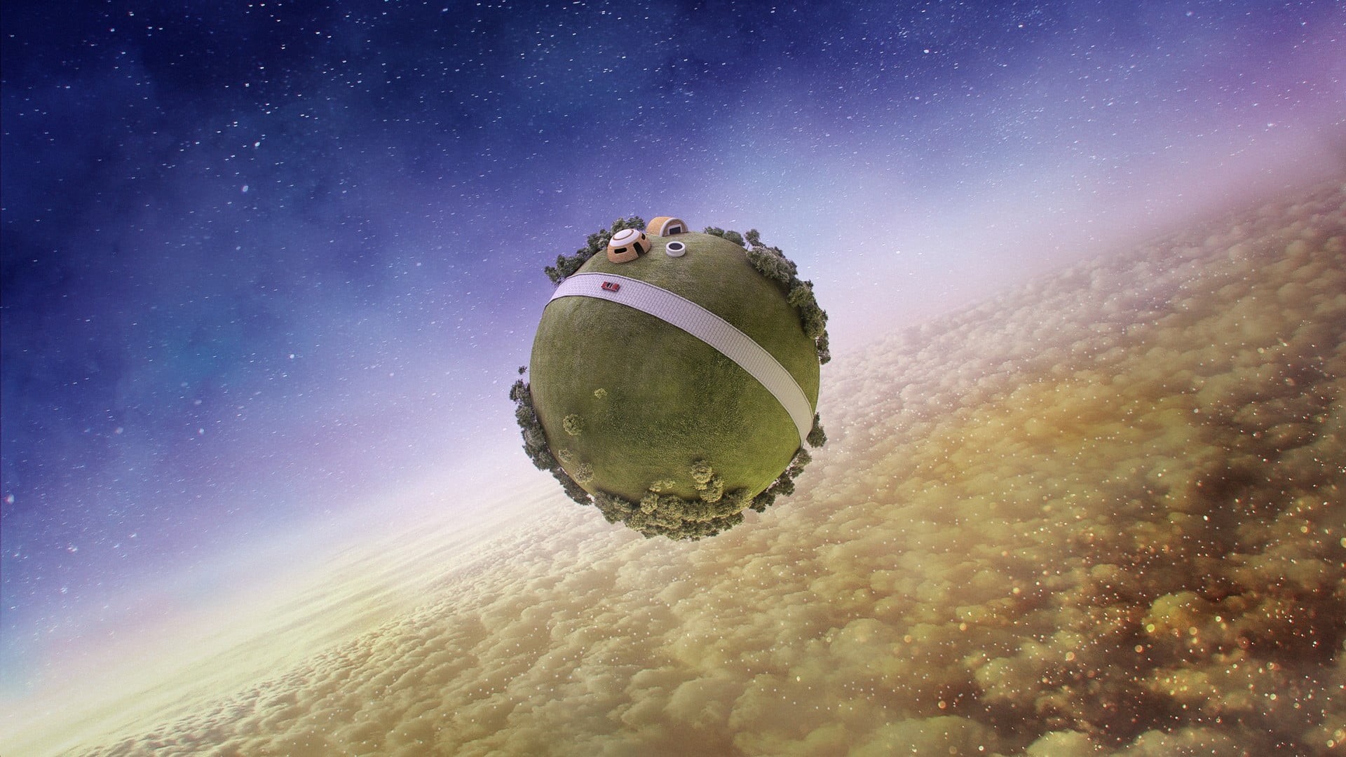 1080P, Dragon Ball Z, King Kais planet, fantasy art, HD Wallpaper