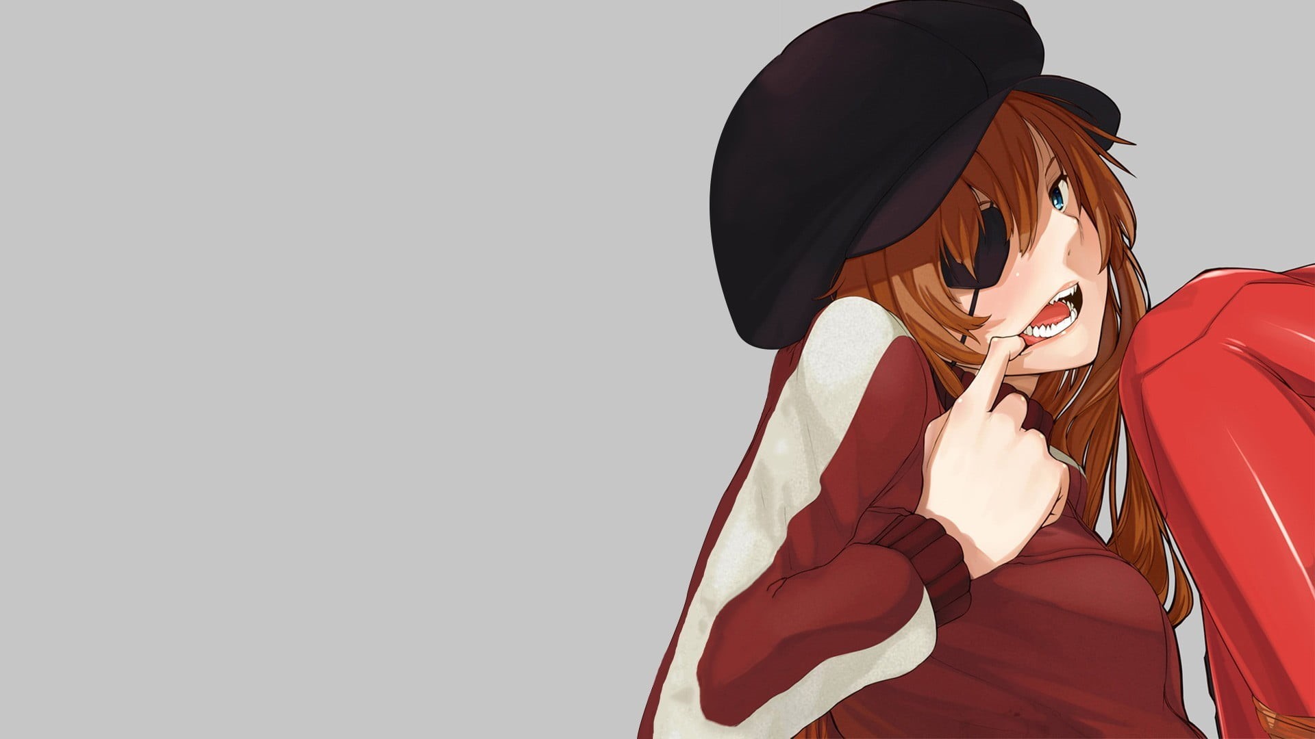 beauty, anime girls, young adult, Neon Genesis Evangelion, hat, copy space, Asuka Langley Soryu, red, Asuka Langley Shikinami, indoors, headwear, one person, HD Wallpaper