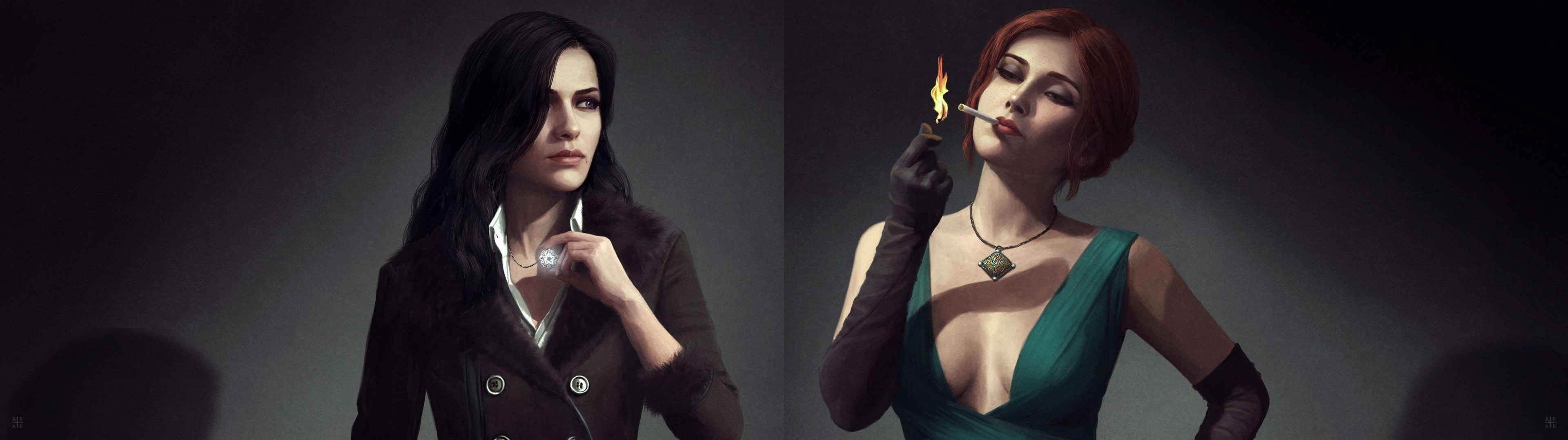 video game characters, 4K, The Witcher 3: Wild Hunt, The Witcher, Triss Merigold, Yennefer of Vengerberg, HD Wallpaper