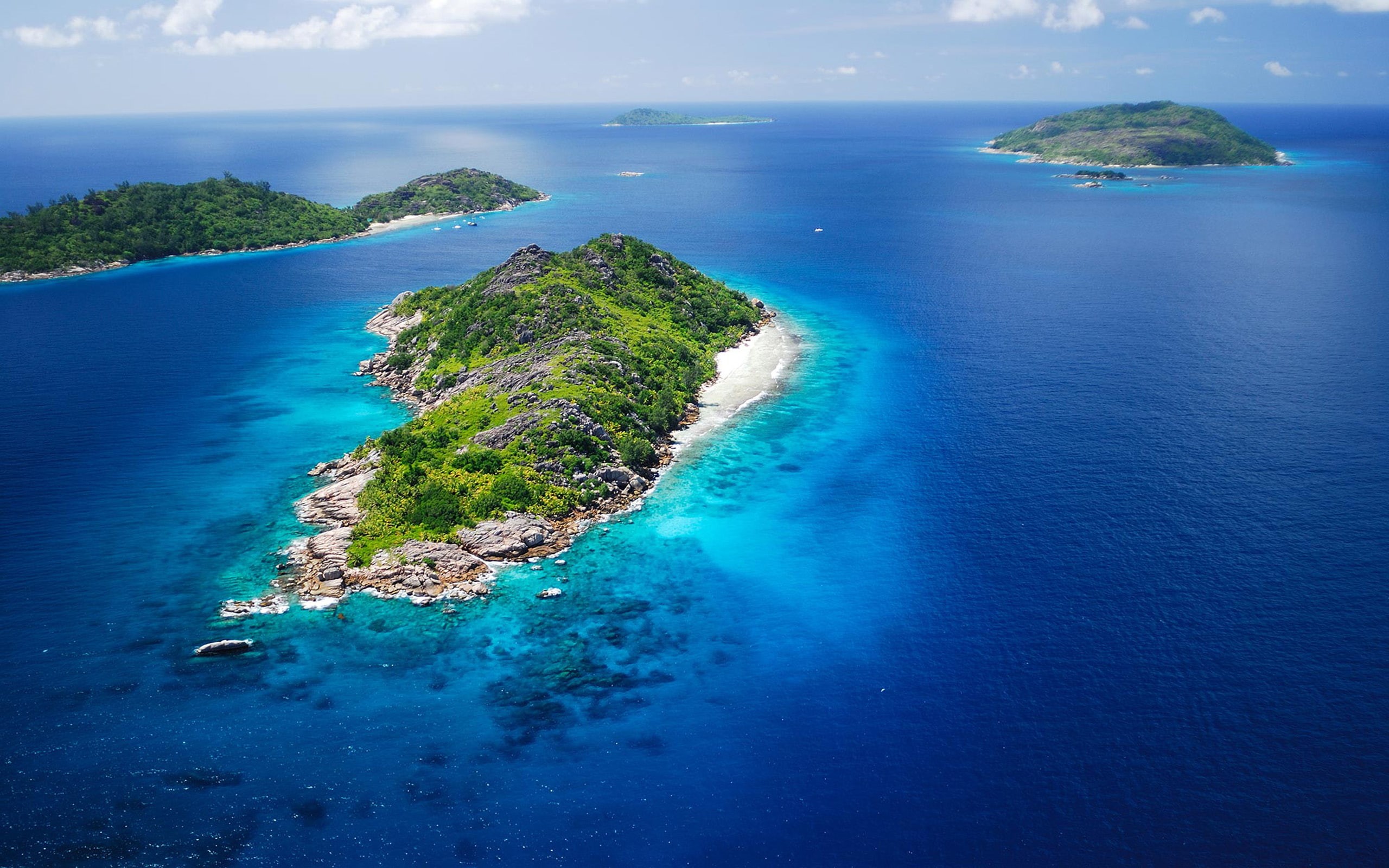 view, air, indian, ocean, hopping, photo, seychelles, 2K, island, HD Wallpaper