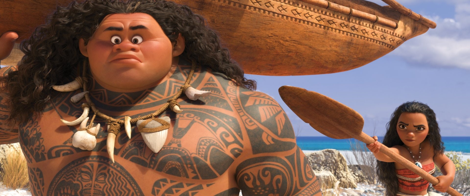 portrait, hair, Moana Waialiki, day, front view, clothing, standing, black hair, hairstyle, headshot, adult, Maui (Moana), Movie, sky, people, women, low angle view, HD Wallpaper