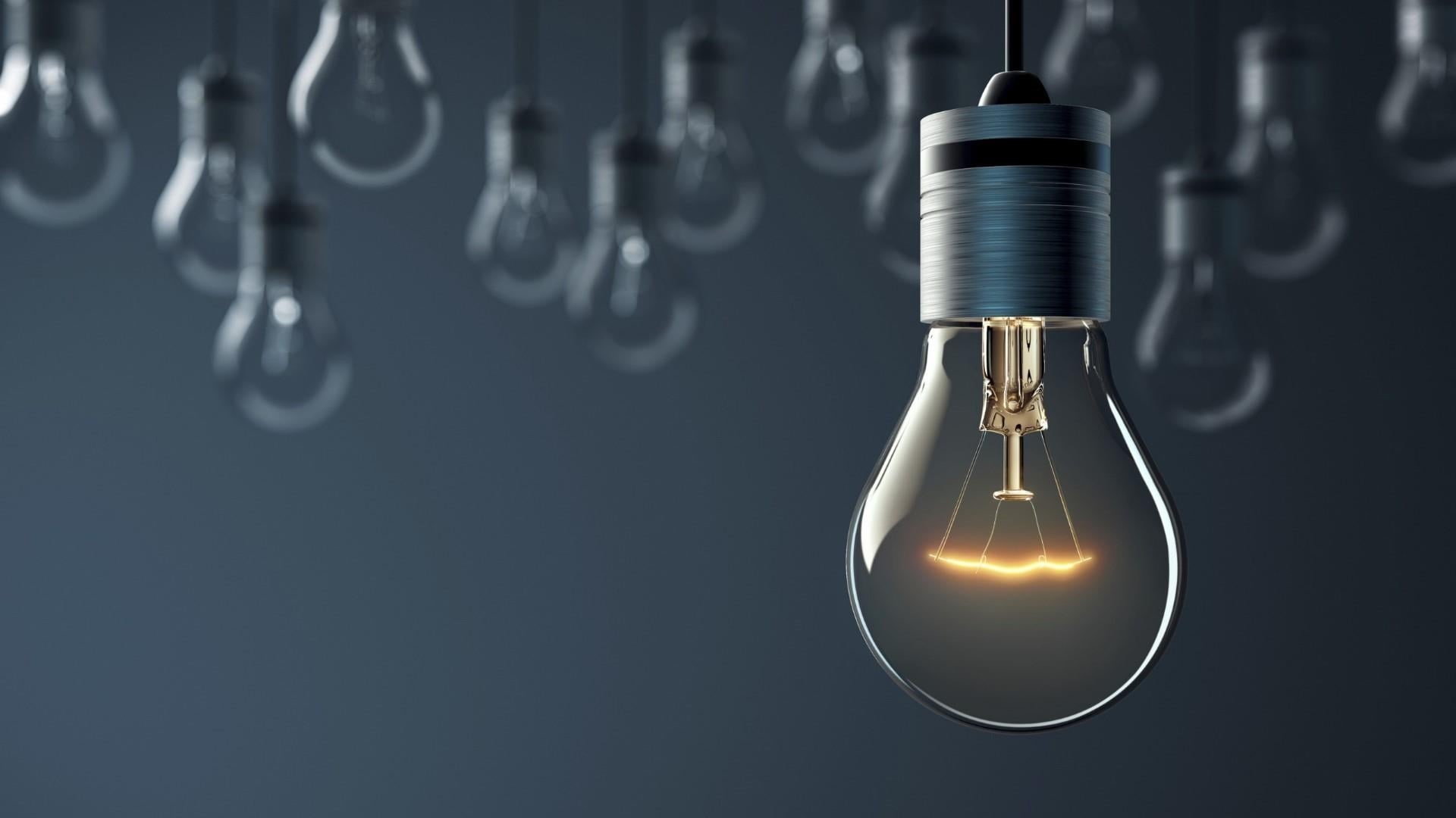 copy space, energy efficient, no people, illuminated, silver colored, 1080P, power supply, indoors, studio shot, light bulb, glowing, black background, HD Wallpaper
