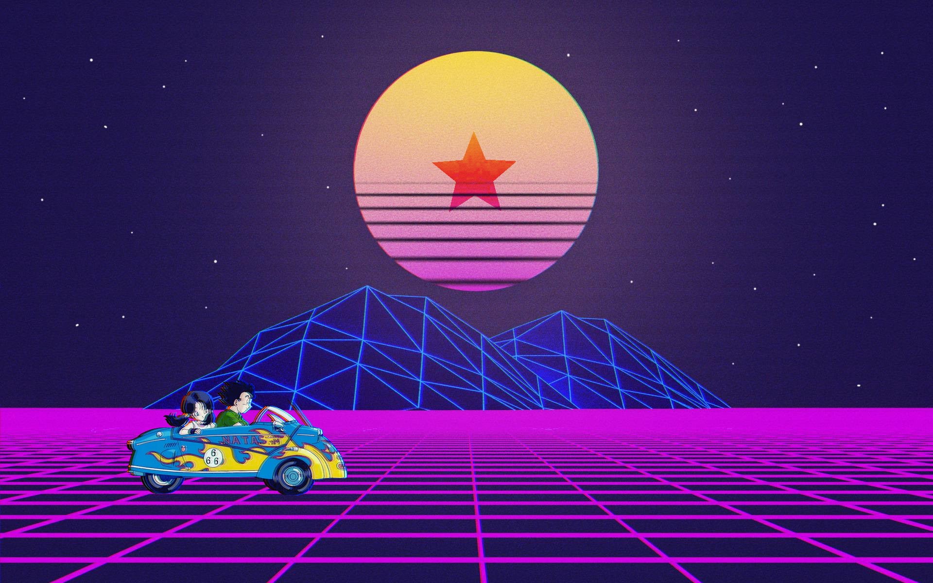Vaporwave, Gohan (Dragon Ball), Dragon Ball Z, Videl (Dragon Ball), Dragon Ball, 1080P, HD Wallpaper