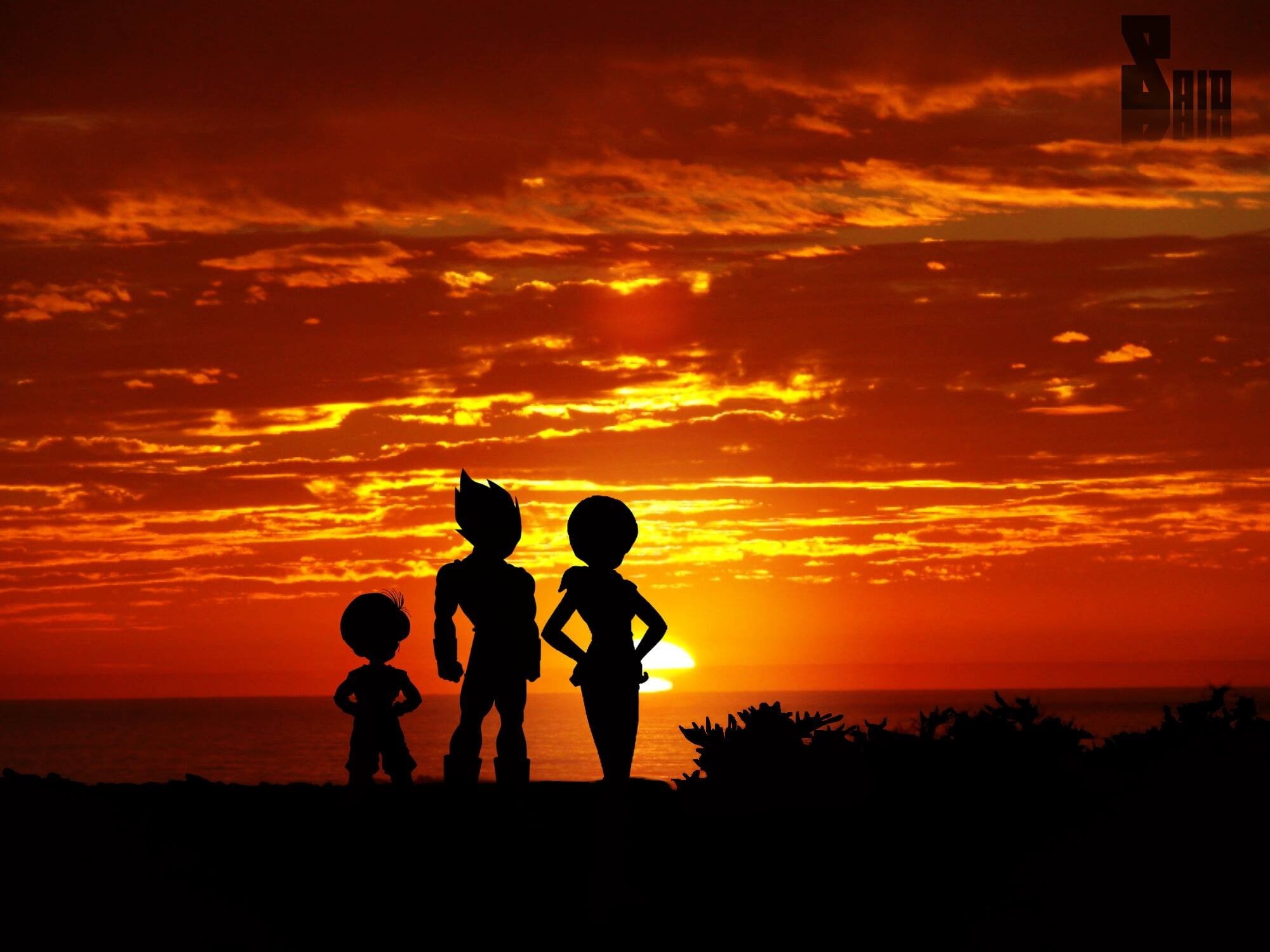 Bulma, sunset, trunks, family, Vegeta, Dragon Ball, Dragon Ball Super, 1080P, HD Wallpaper