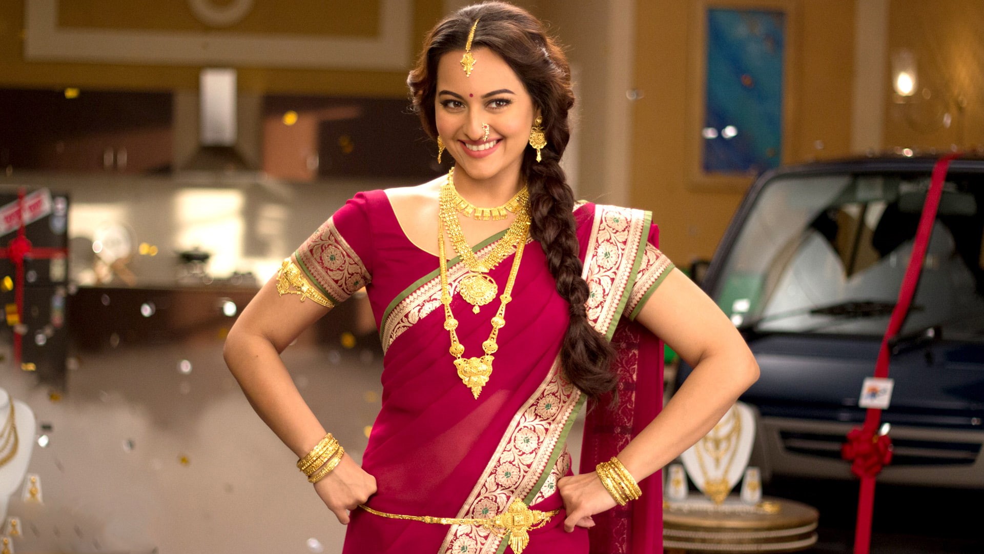 1080P, sinha, charming, photoshoot, sonakshi, HD Wallpaper