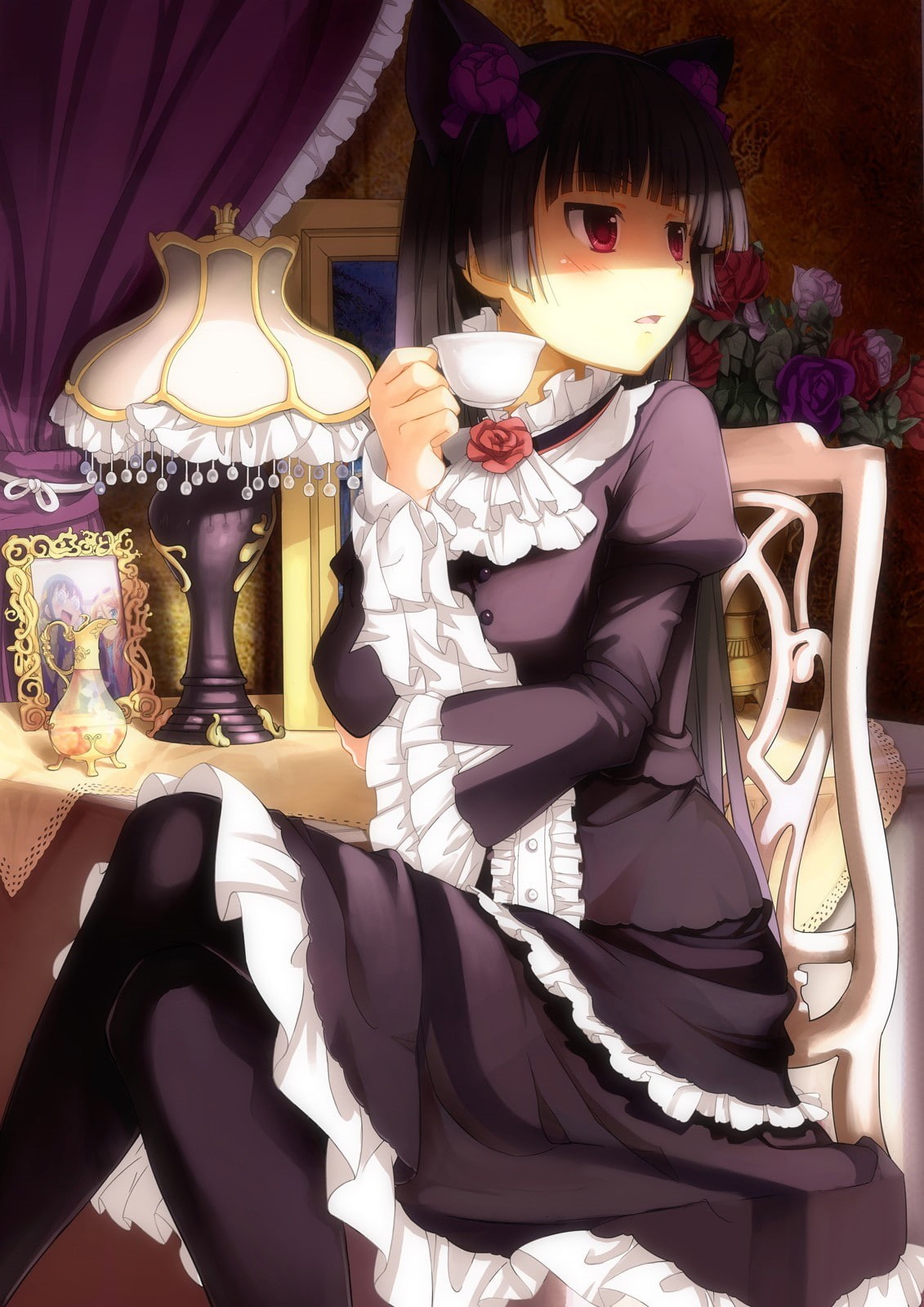 Gokou Ruri, elegance, fashion, adult, purple, formalwear, one person, well-dressed, indoors, lifestyles, luxury, beautiful people, beauty, women, Ore no Imouto ga Konnani Kawaii Wake ga Nai, Phone HD Wallpaper