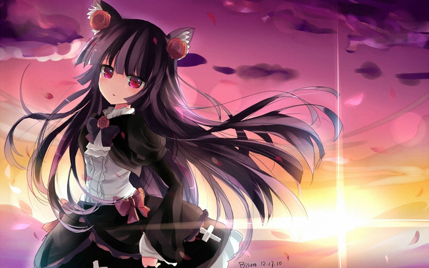 720P, Gokou Ruri, art and craft, flowering plant, no people, fragility, freshness, low angle view, indoors, sky, Ore no Imouto ga Konnani Kawaii Wake ga Nai, HD Wallpaper