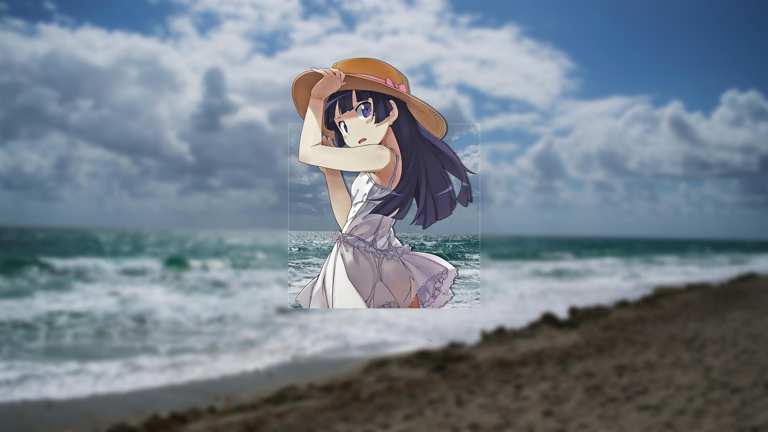young adult, Gokou Ruri, lifestyles, render in shapes, outdoors, picture-in-picture, anime girls, one person, women, land, leisure activity, nature, scenics - nature, HD Wallpaper