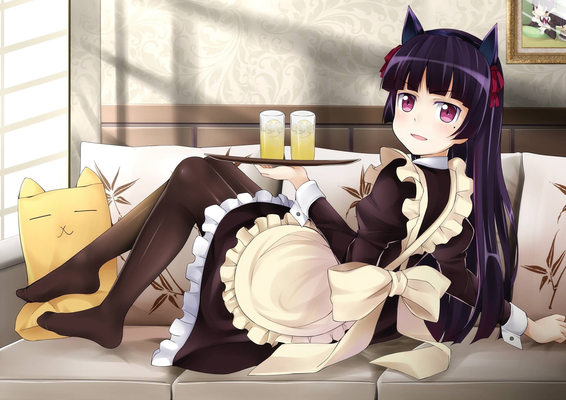 domestic room, female likeness, full length, table, 1080P, Gokou Ruri, representation, still life, art and craft, window, no people, anime, sitting, Ore no Imouto ga Konnani Kawaii Wake ga Nai, HD Wallpaper