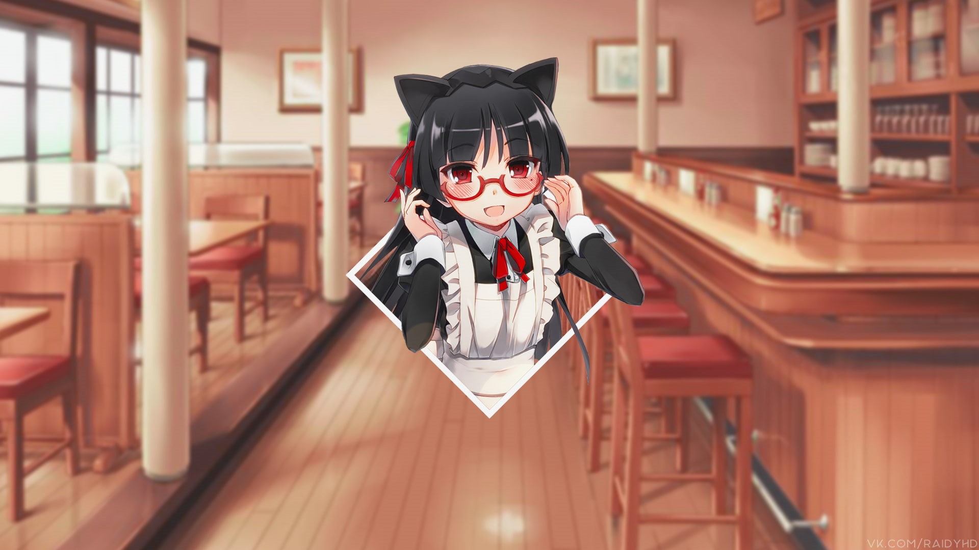 anime girls, real people, lifestyles, indoors, men, front view, child, portrait, glasses, eyeglasses, wood - material, one person, males, childhood, anime, HD Wallpaper