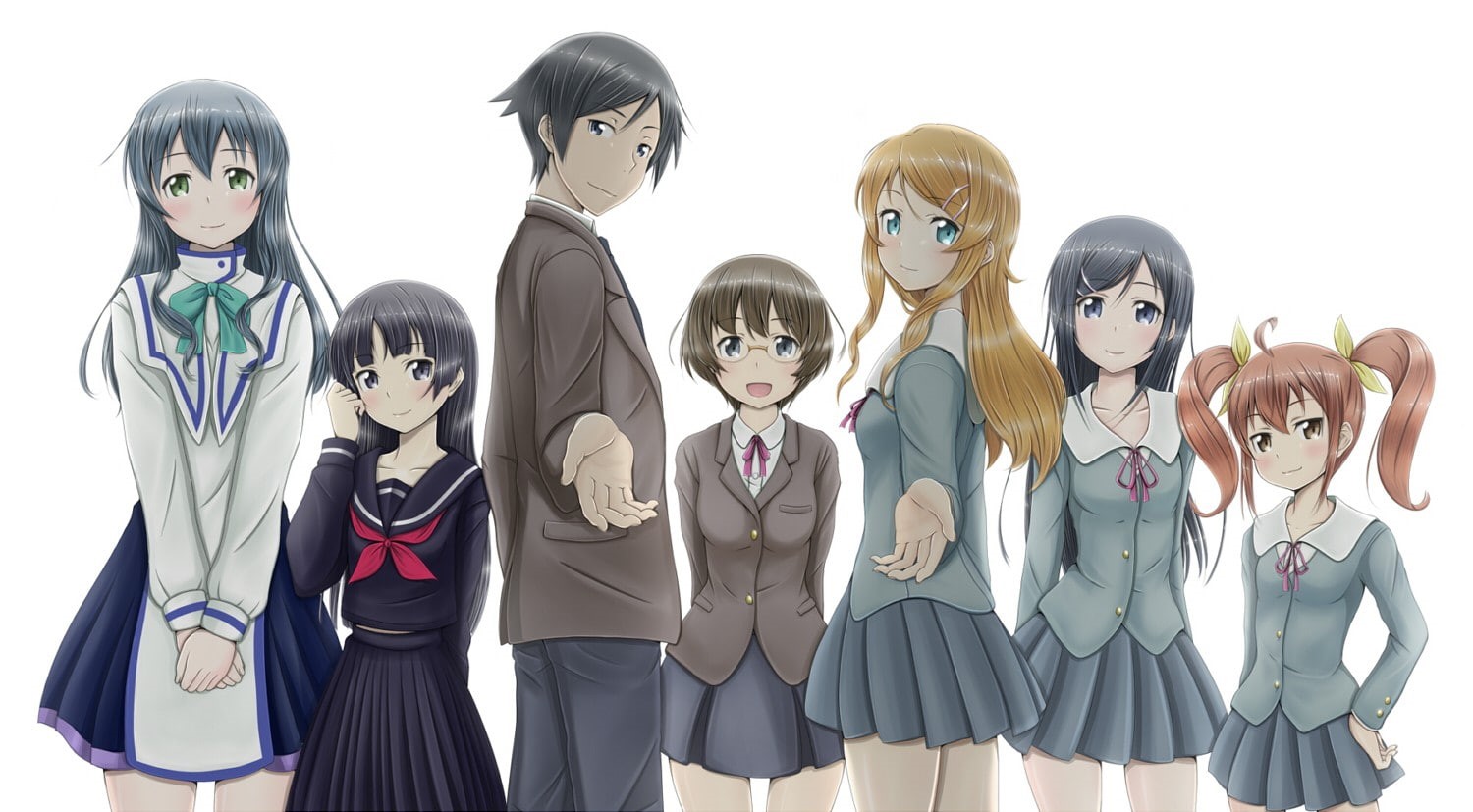 anime girls, Kurusu Kanako, Aragaki Ayase, Gokou Ruri, 720P, Makishima Saori, Tamura Manami, Kousaka Kirino, Ore no Imouto ga Konnani Kawaii Wake ga Nai, HD Wallpaper