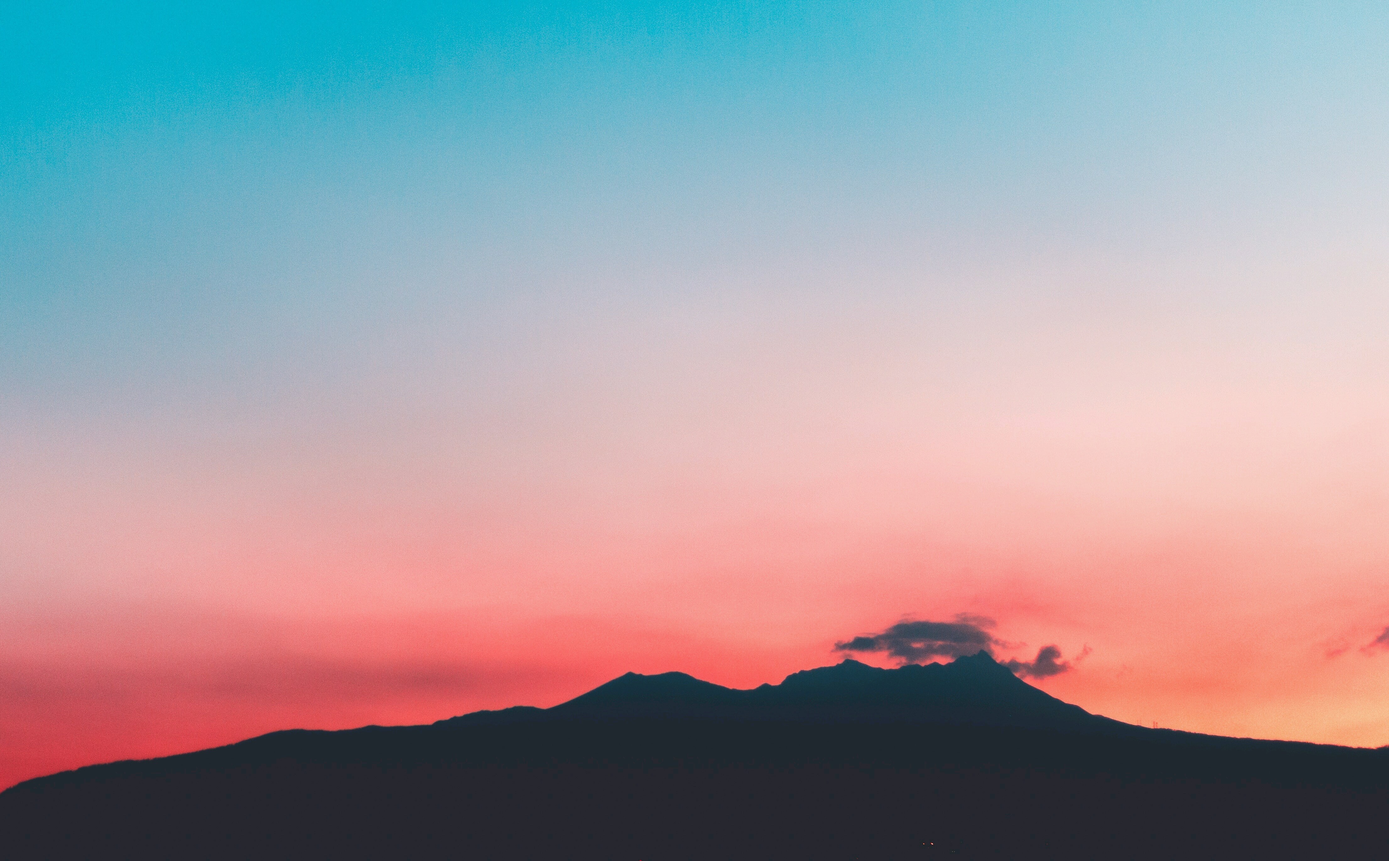 4K, sunset, sky, landscape, Chill Out, mountains, clouds, HD Wallpaper